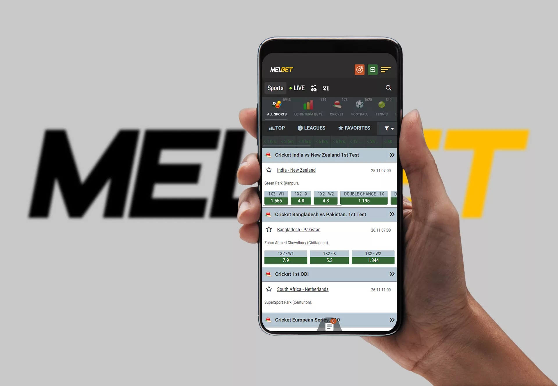 You can get a 130% bonus on your first deposit if you top up your account in the Melbet app.