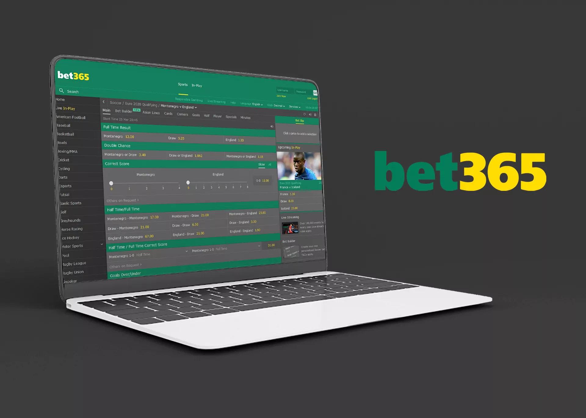 Bet365 has great options for depositing and withdrawing funds, video streaming, and a long list of matches available for betting.