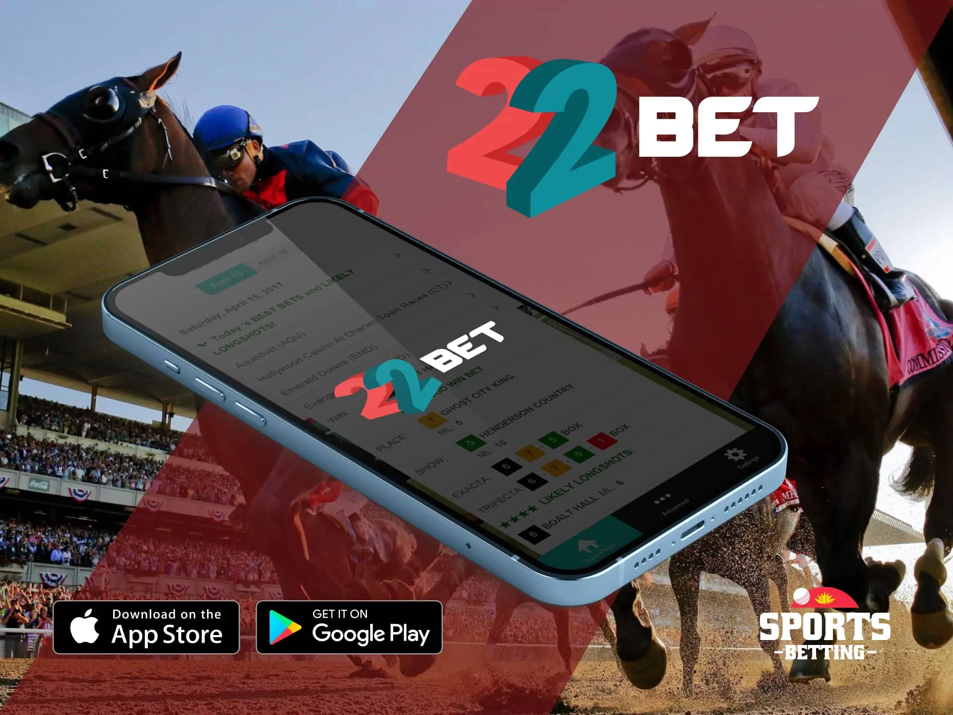 22Bet horse racing betting site with great design without being superfluous.