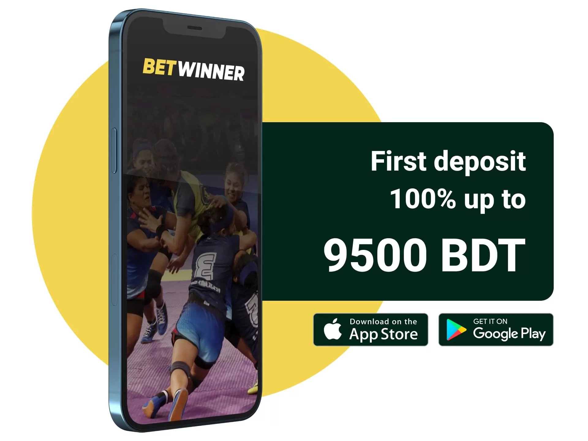 Betwinner accepts bets on kabaddi and gives 100% welcome bonus on first deposit.