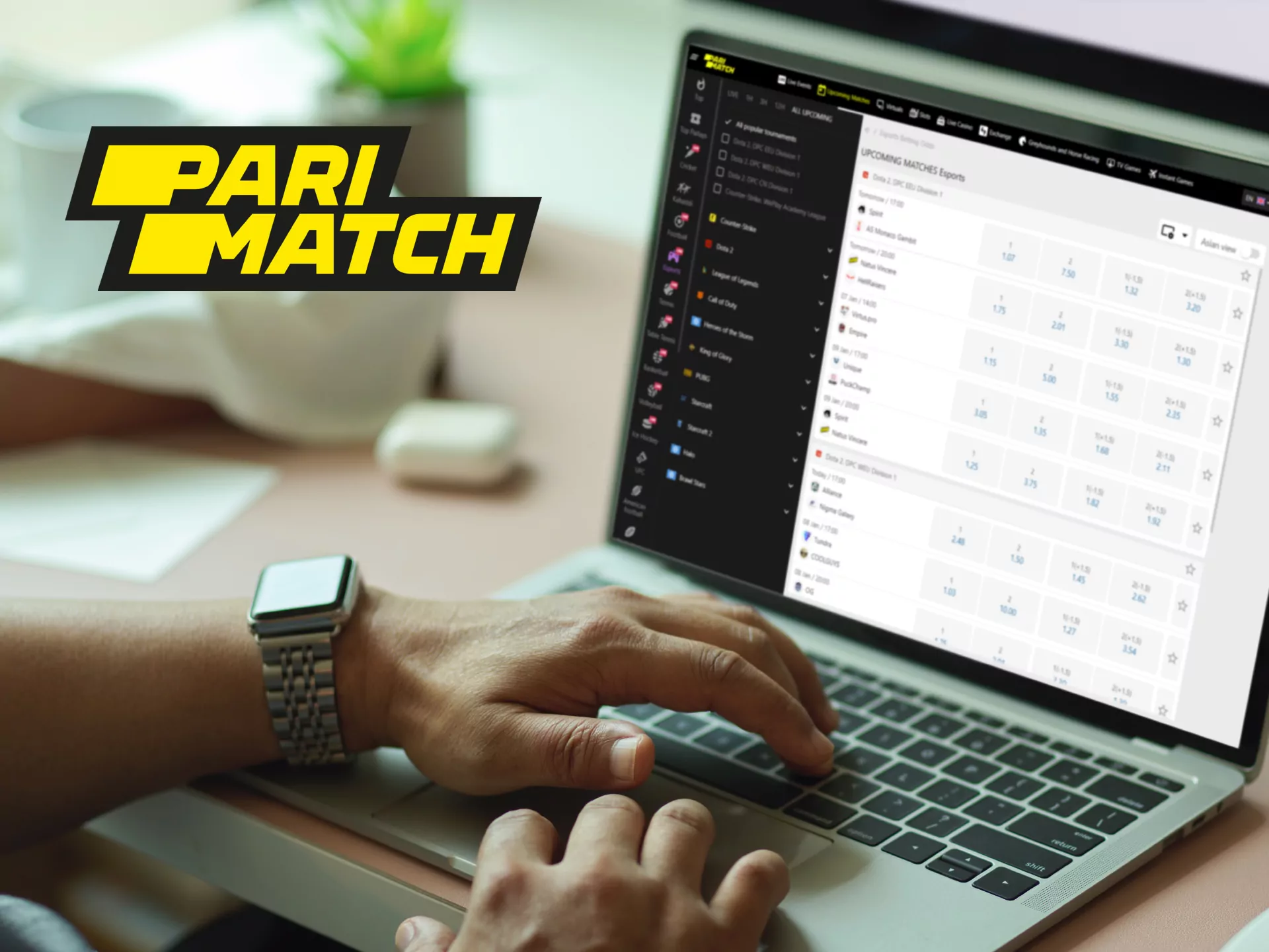 Parimatch is one of the most trustworthy sites that accept bets on esports matches.