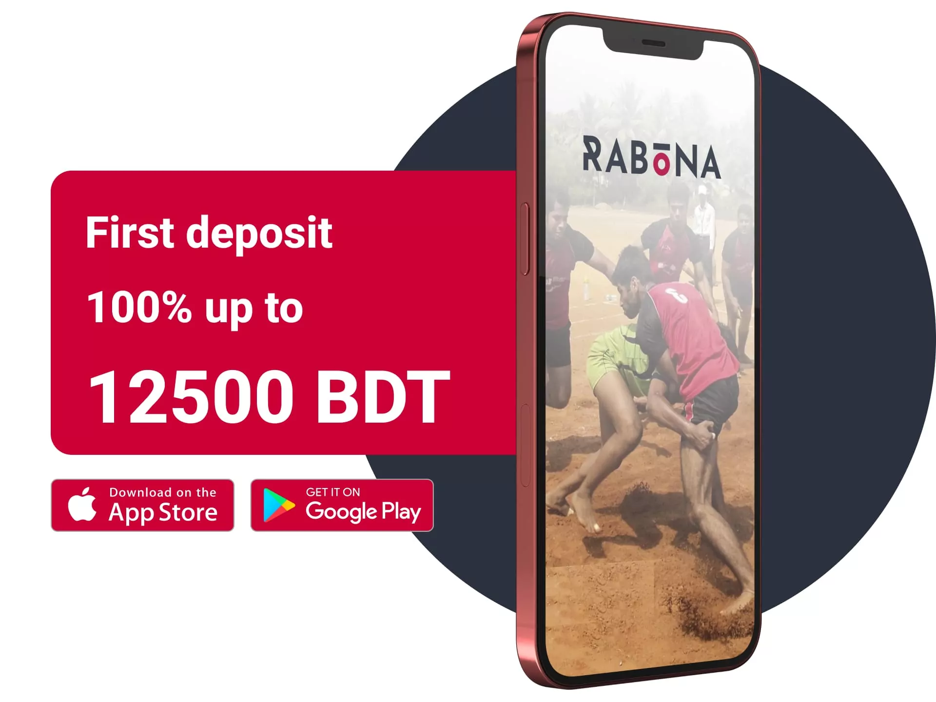 Rabona with In-Play betting and welcome bonus up to 12,500 BDT accepts bets on kabaddi.