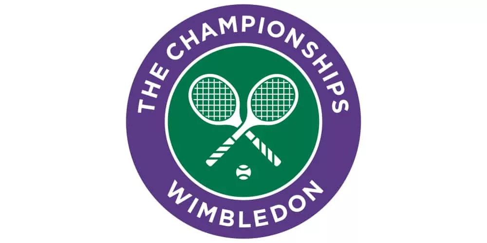 The Wimbledon tournament is an international tennis tournament - official logo.