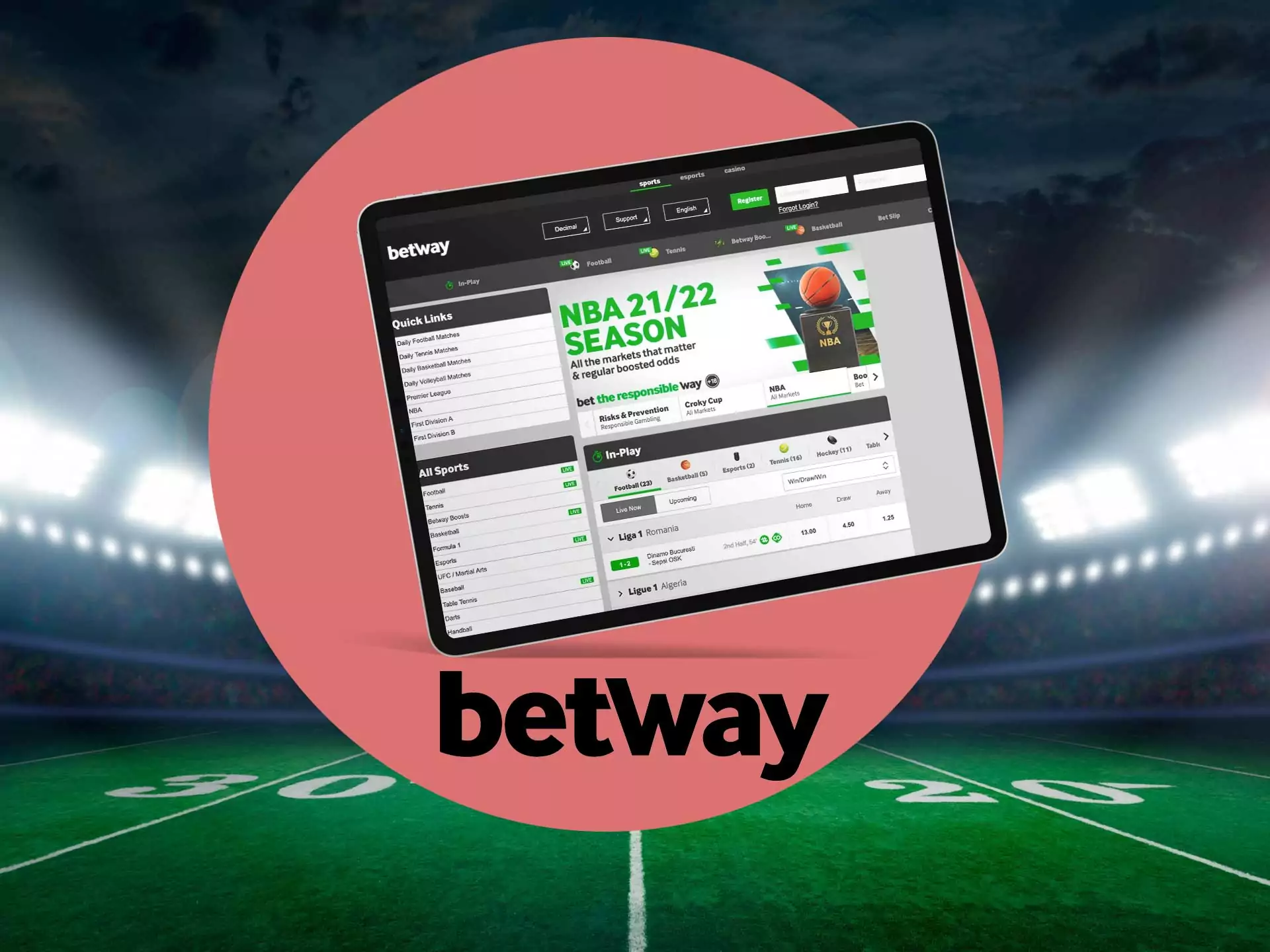 A betting app with a user-friendly website-like design.