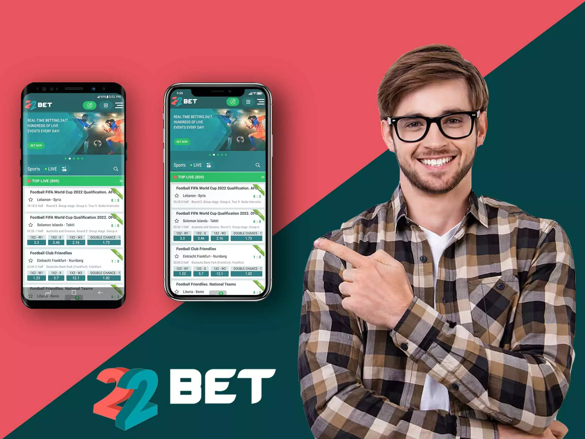 22bet app gives incredible betting possibilities, this app is a must try.