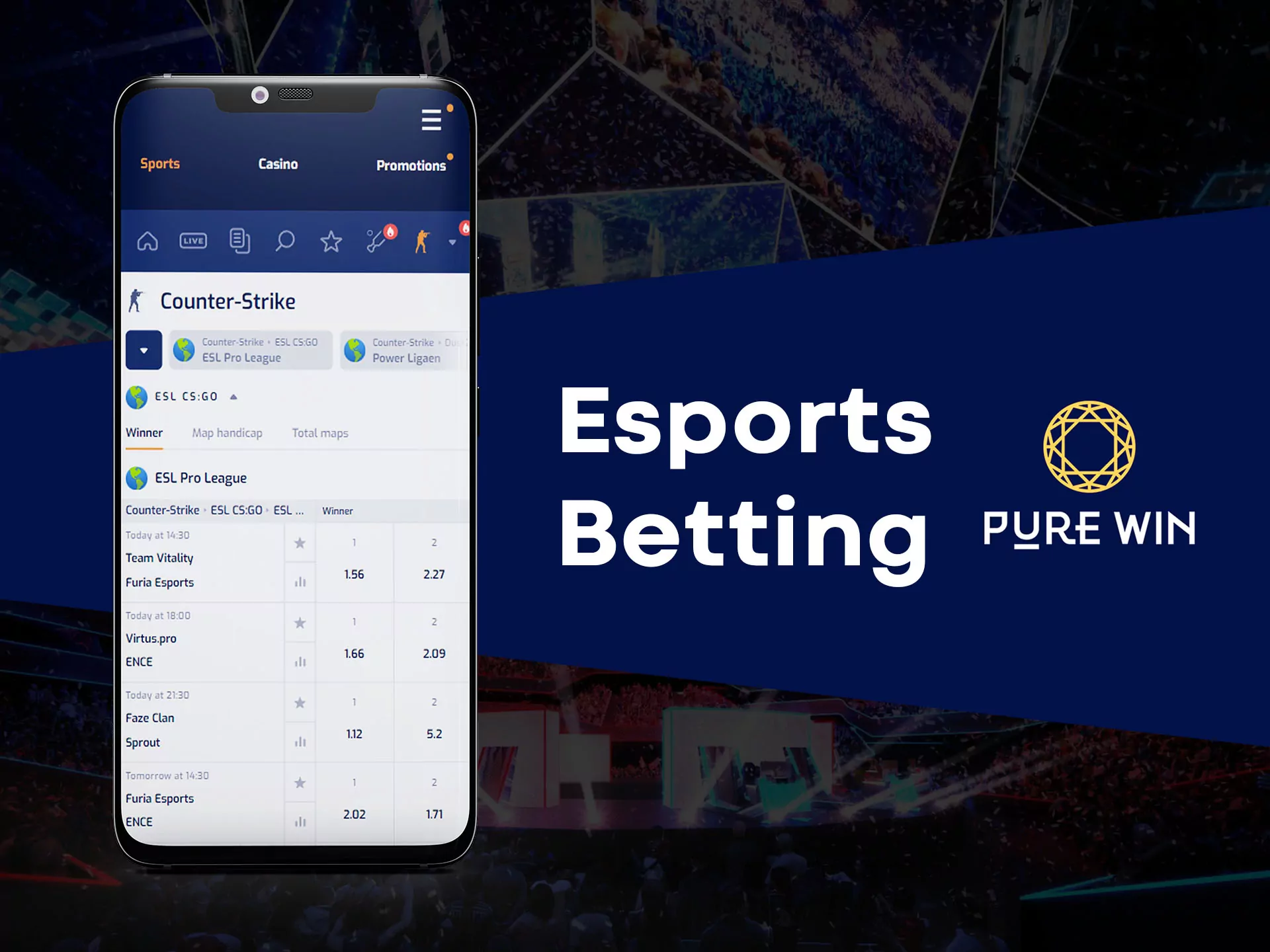 Watch and bet on your favourite esports team.