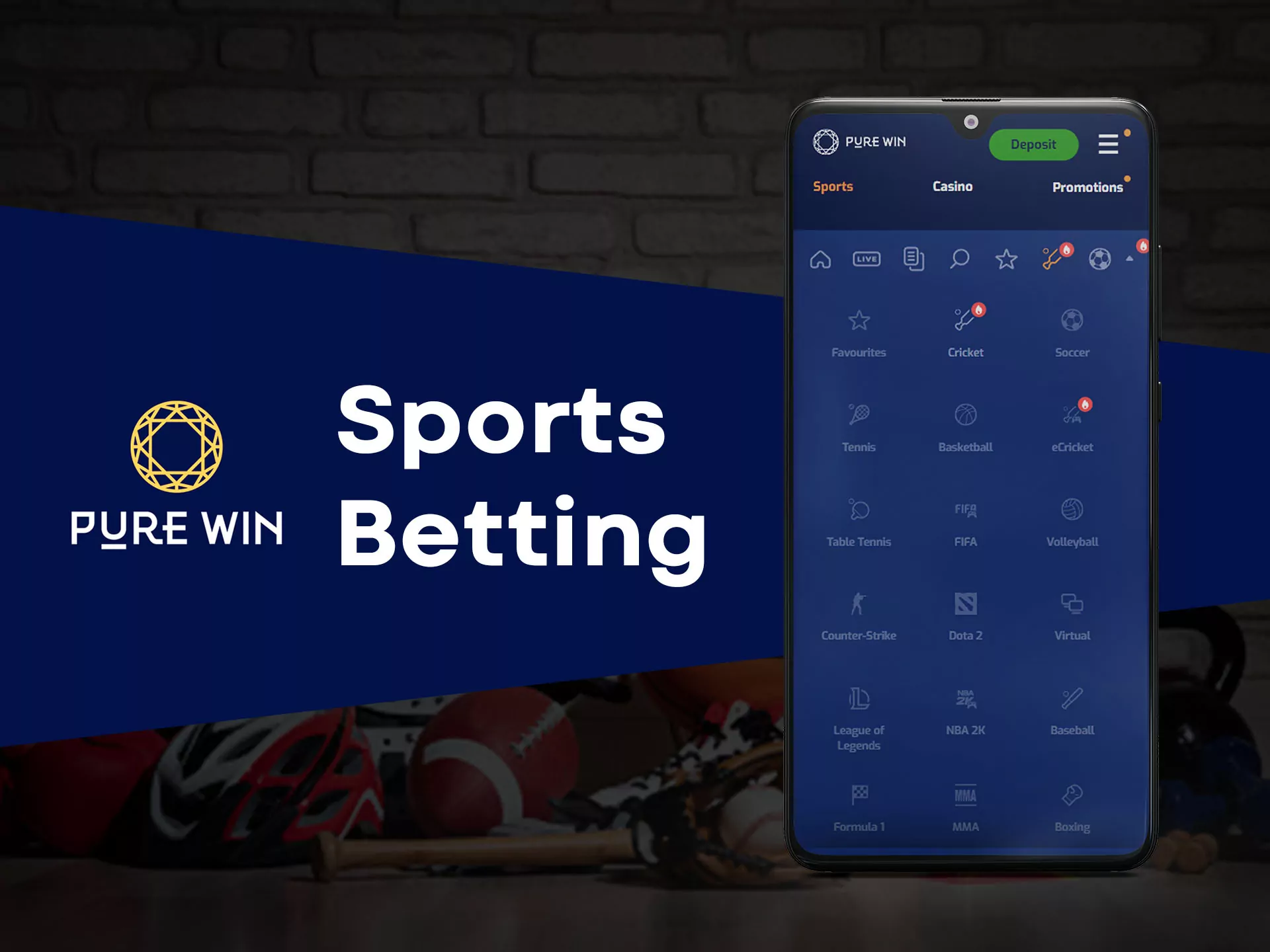 Pure Win have a lot of sports to bet on.