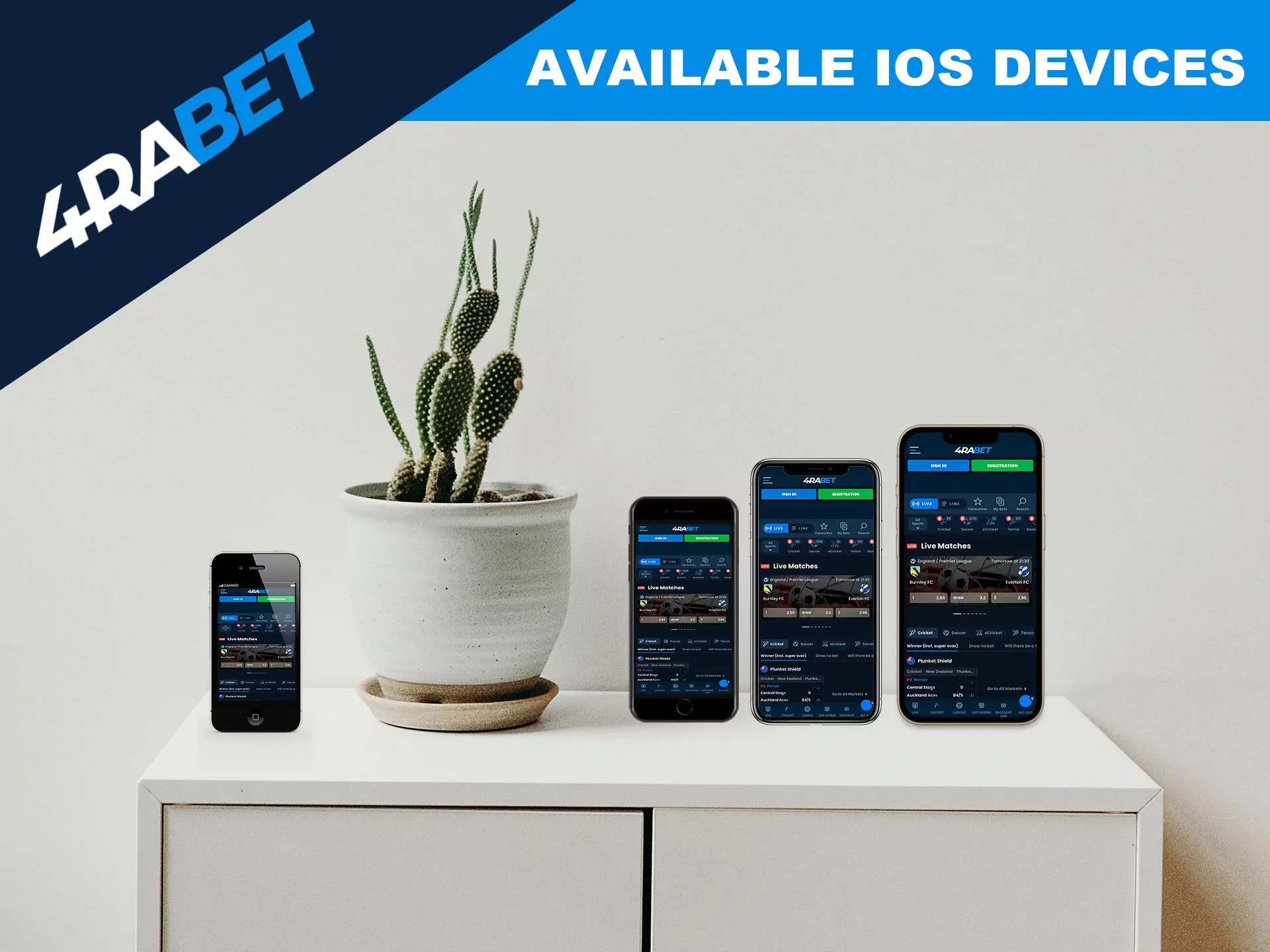 Available iPhones to install the 4rabet application.
