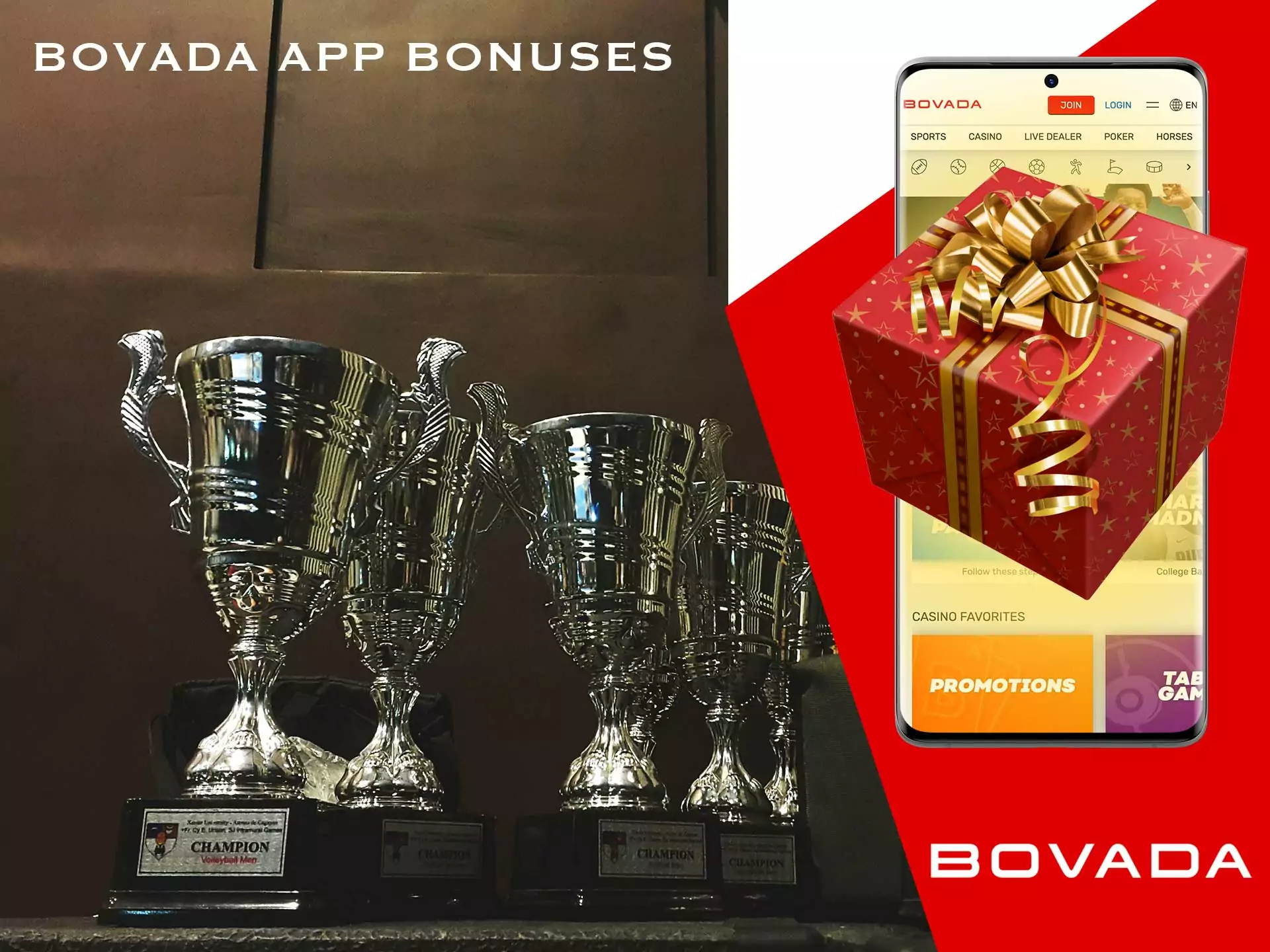 Promotions, bonuses, available in Bovada.