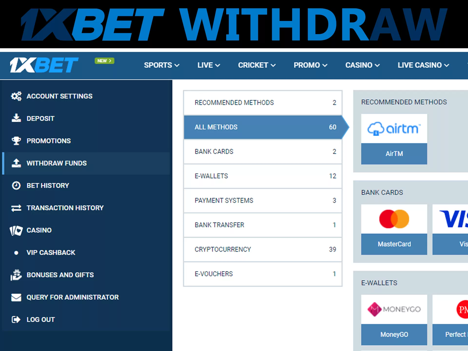 1xbet withdrawal – step-by-step instruction.