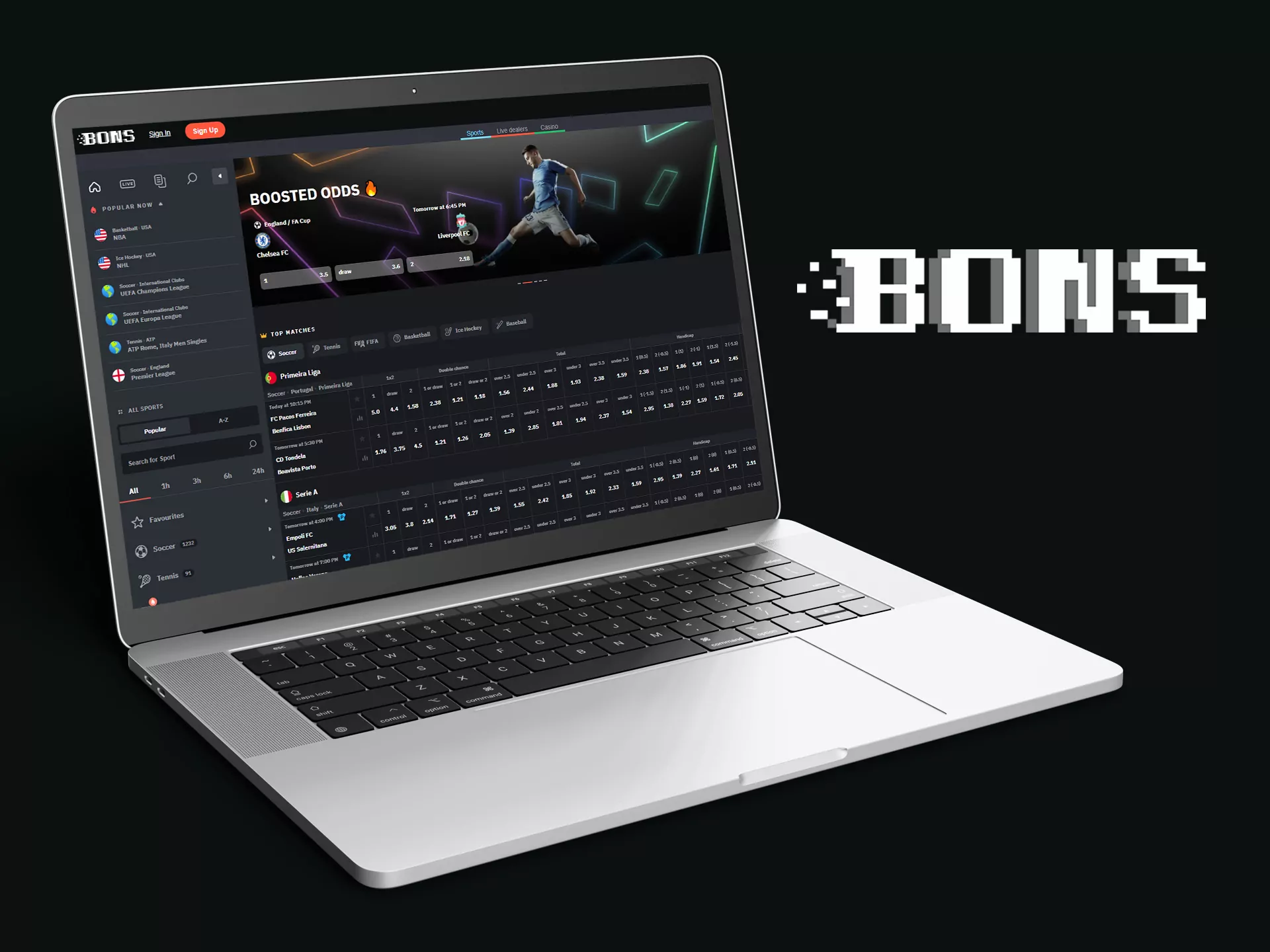 Bons betting site accepts more than 30 payment methods.