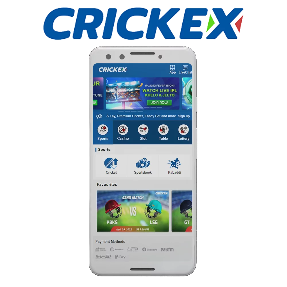 Crickex app full review and download instruction.
