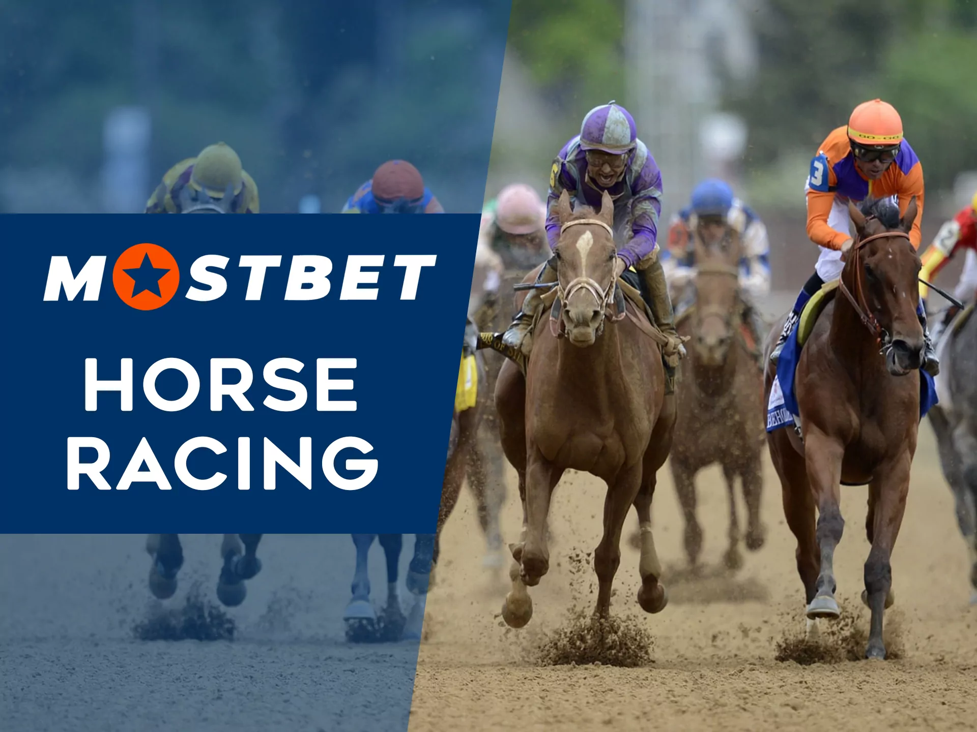 You can bet on main horse racing tournaments with Mostbet.