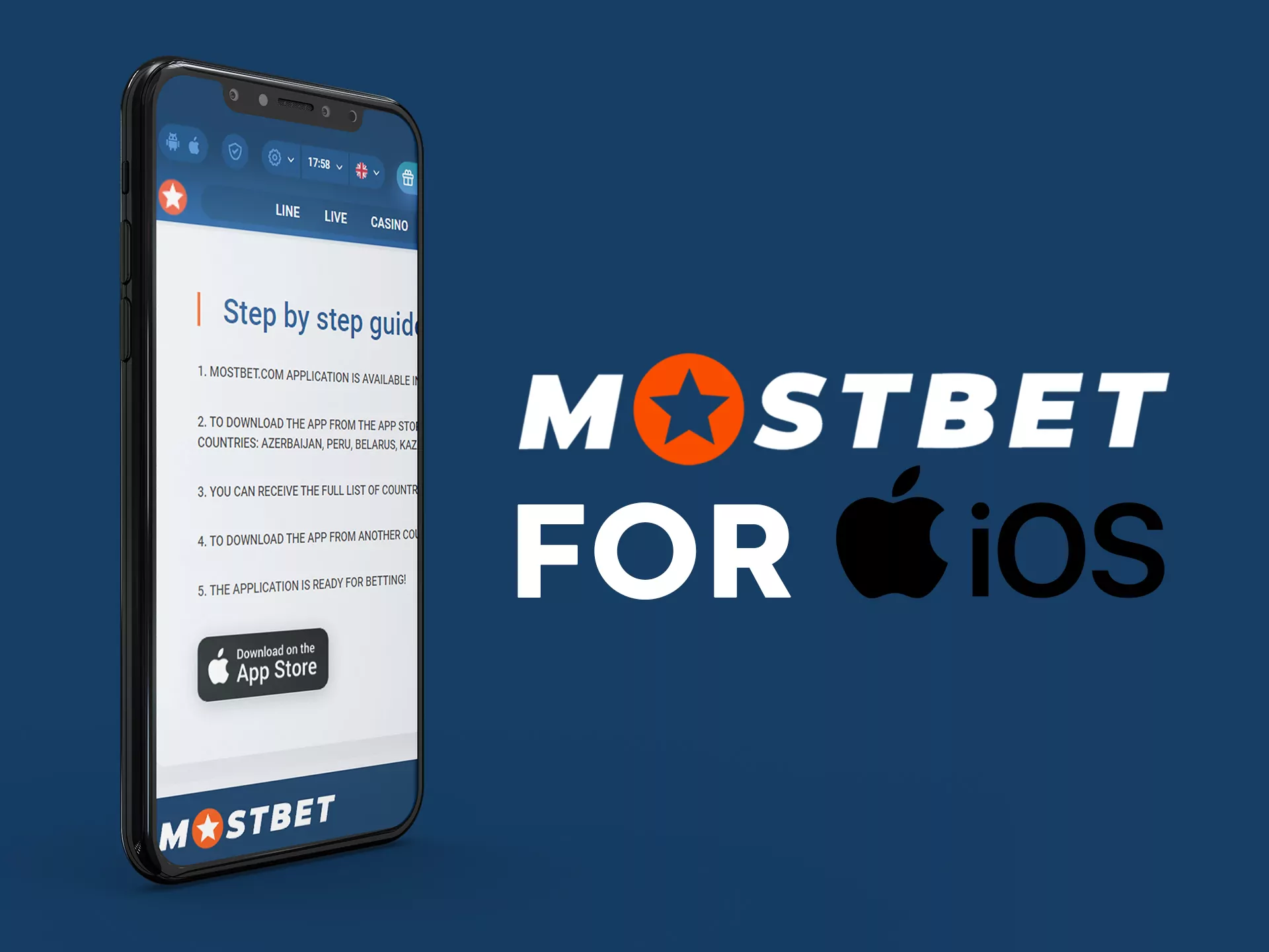 Mostbet app is available on the App Store and can be downloded from there.