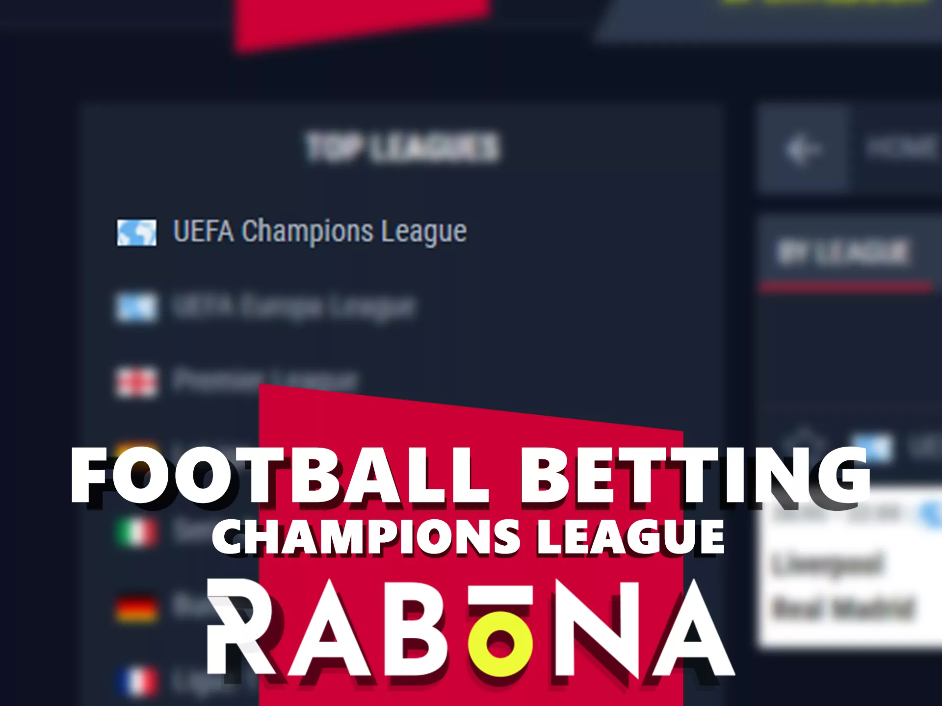 Football champions league betting on Rabona.