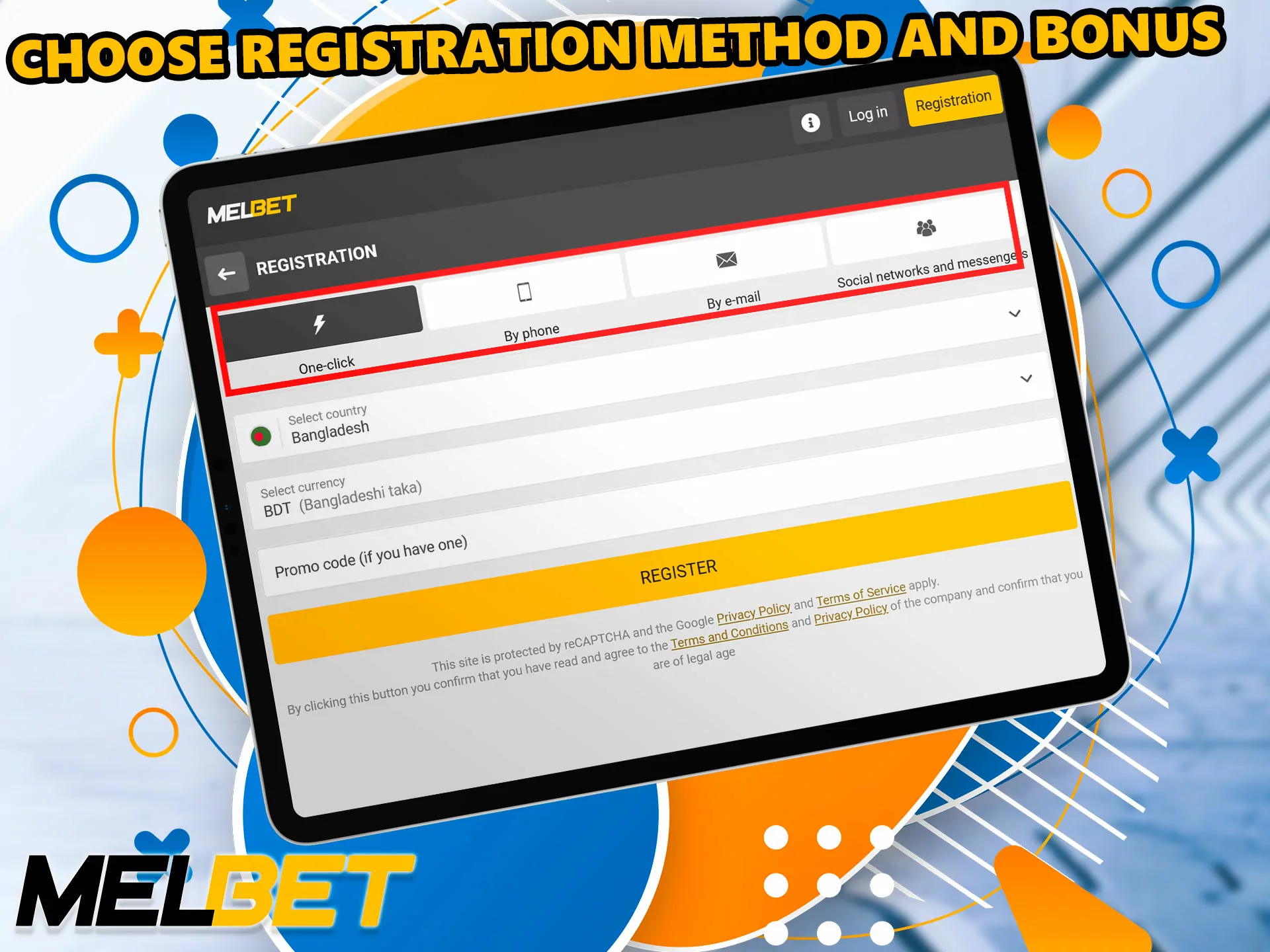 The next step is to choose a convenient registration option that suits you.