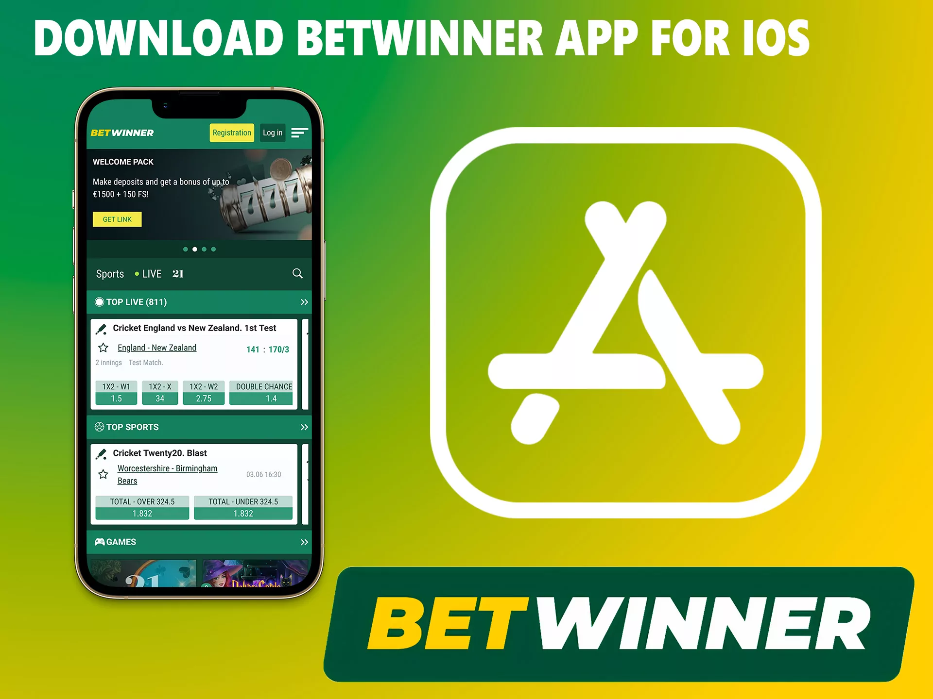 The Betwinner app can be found in the App Store, open the store and follow the instructions.