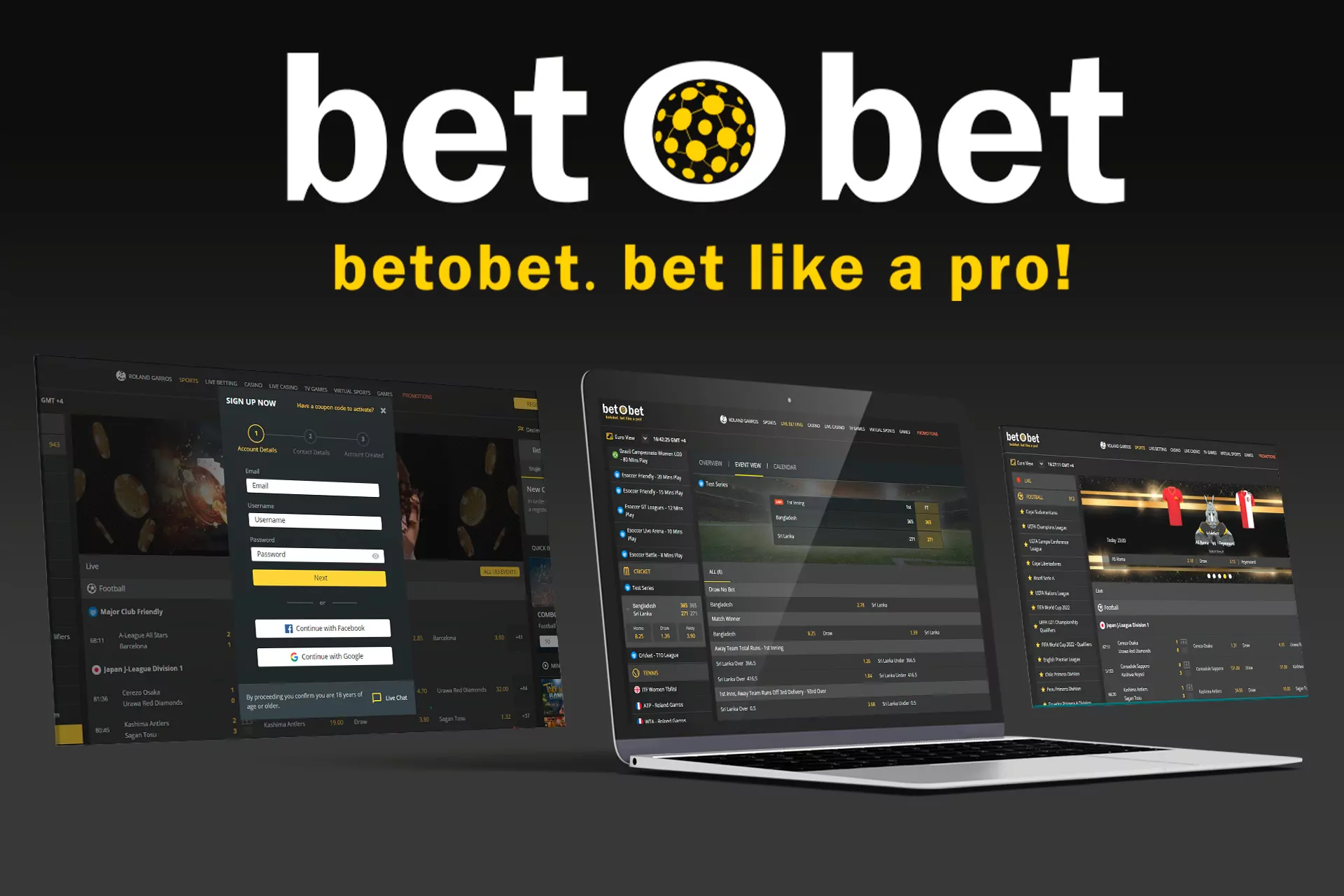 Betobet has a wide range of sports to bet on including cricket.