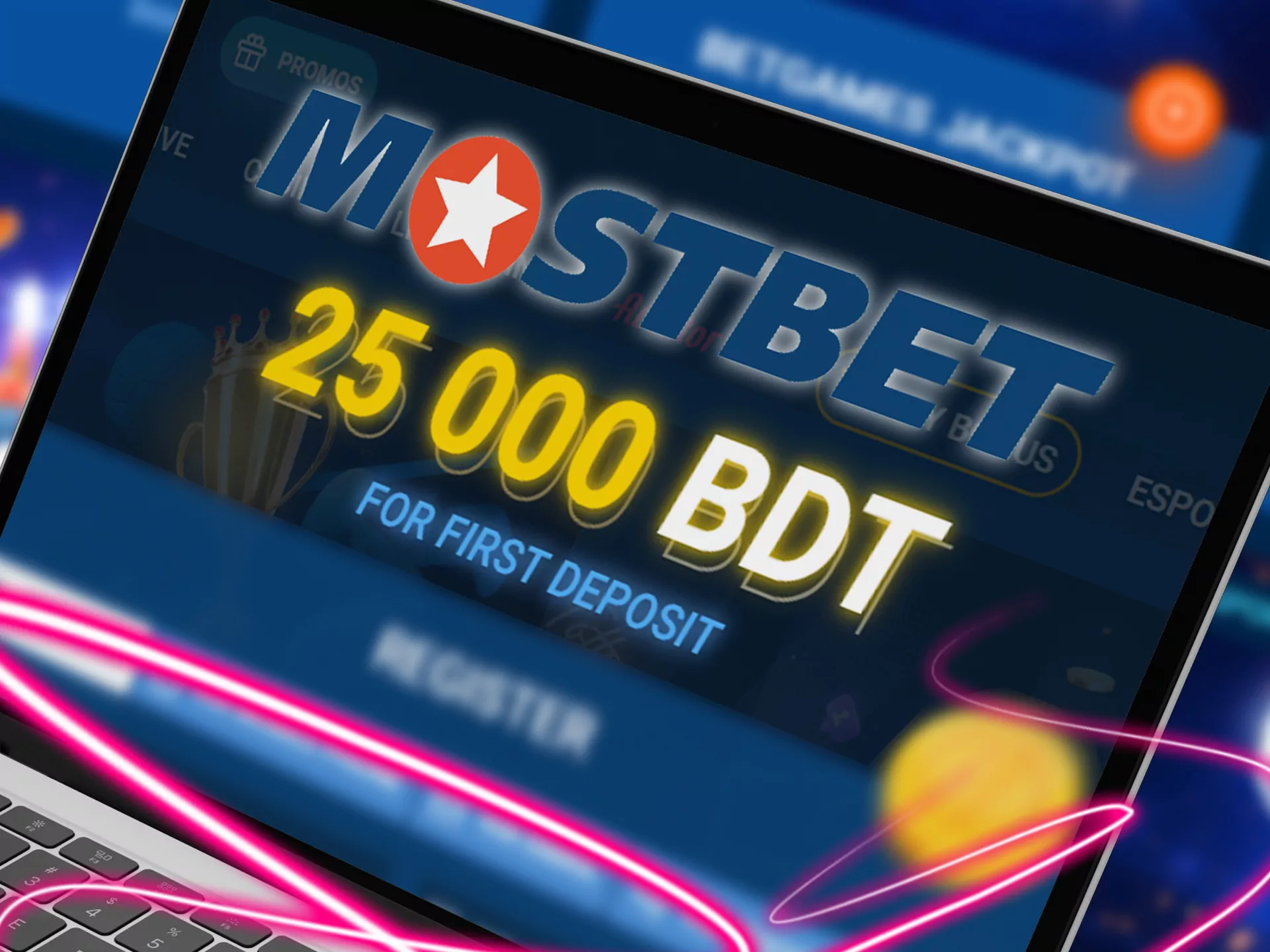Get free money after first deposit at Mostbet.