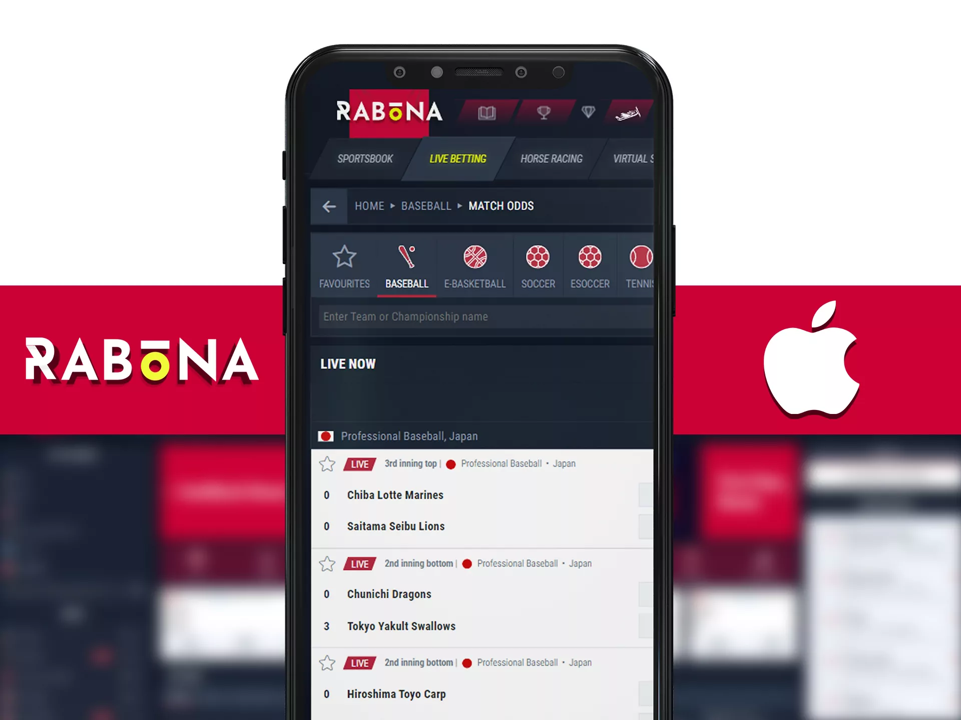 Download Rabona app on your ios device.