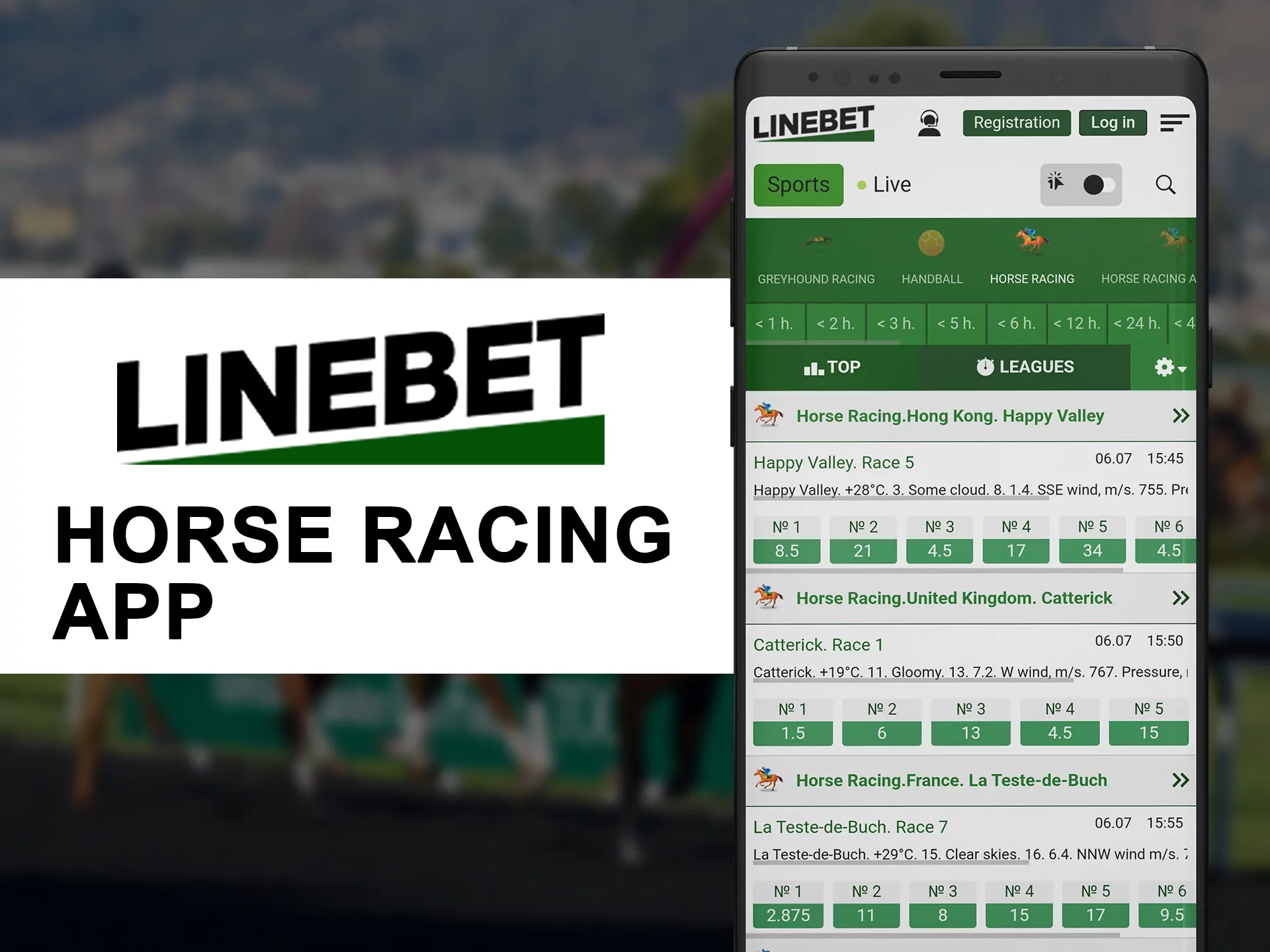 Bet on and watch horse racing at Linebet software.