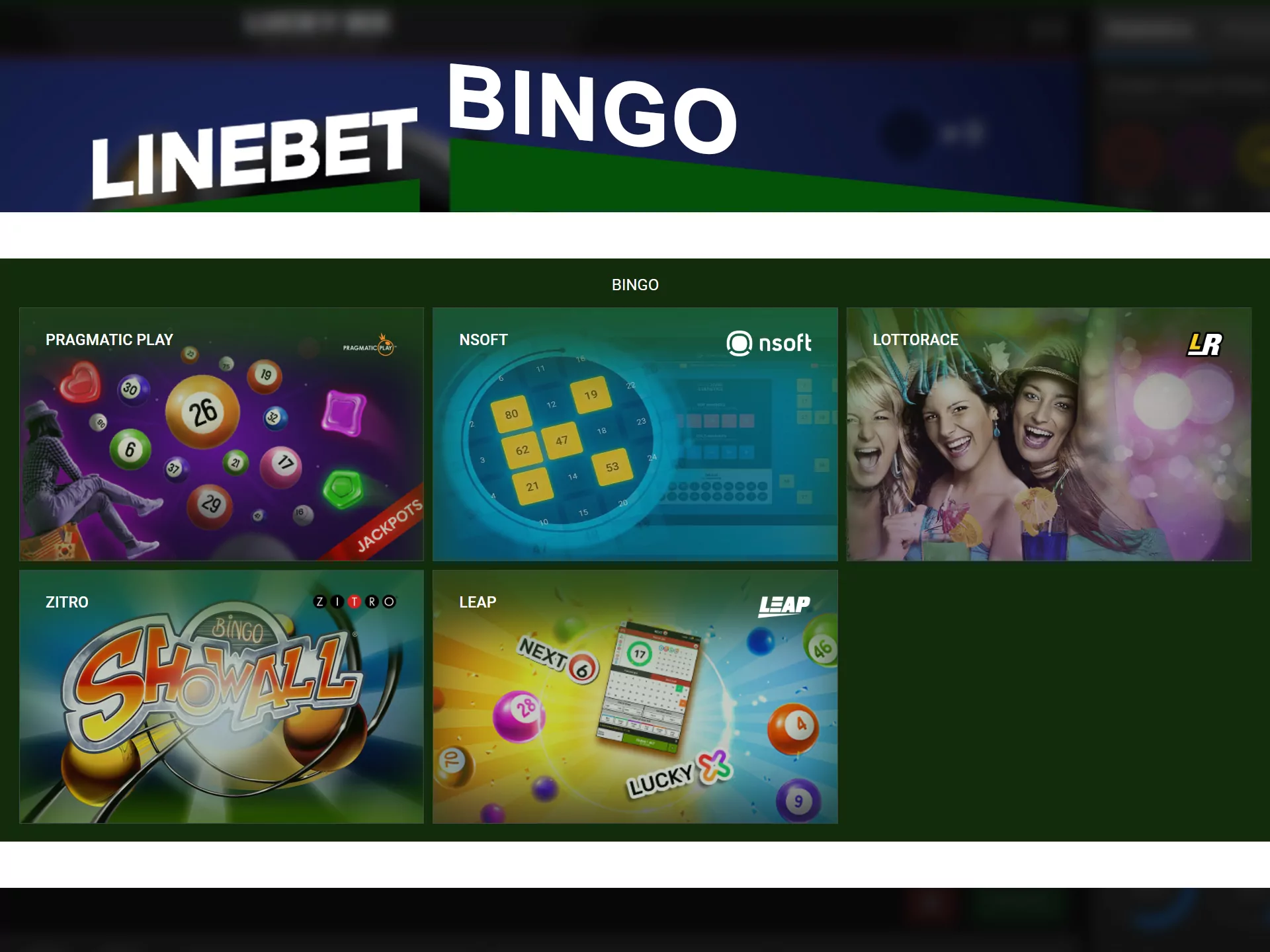 Check all numbers and win at Linebet bingo games.