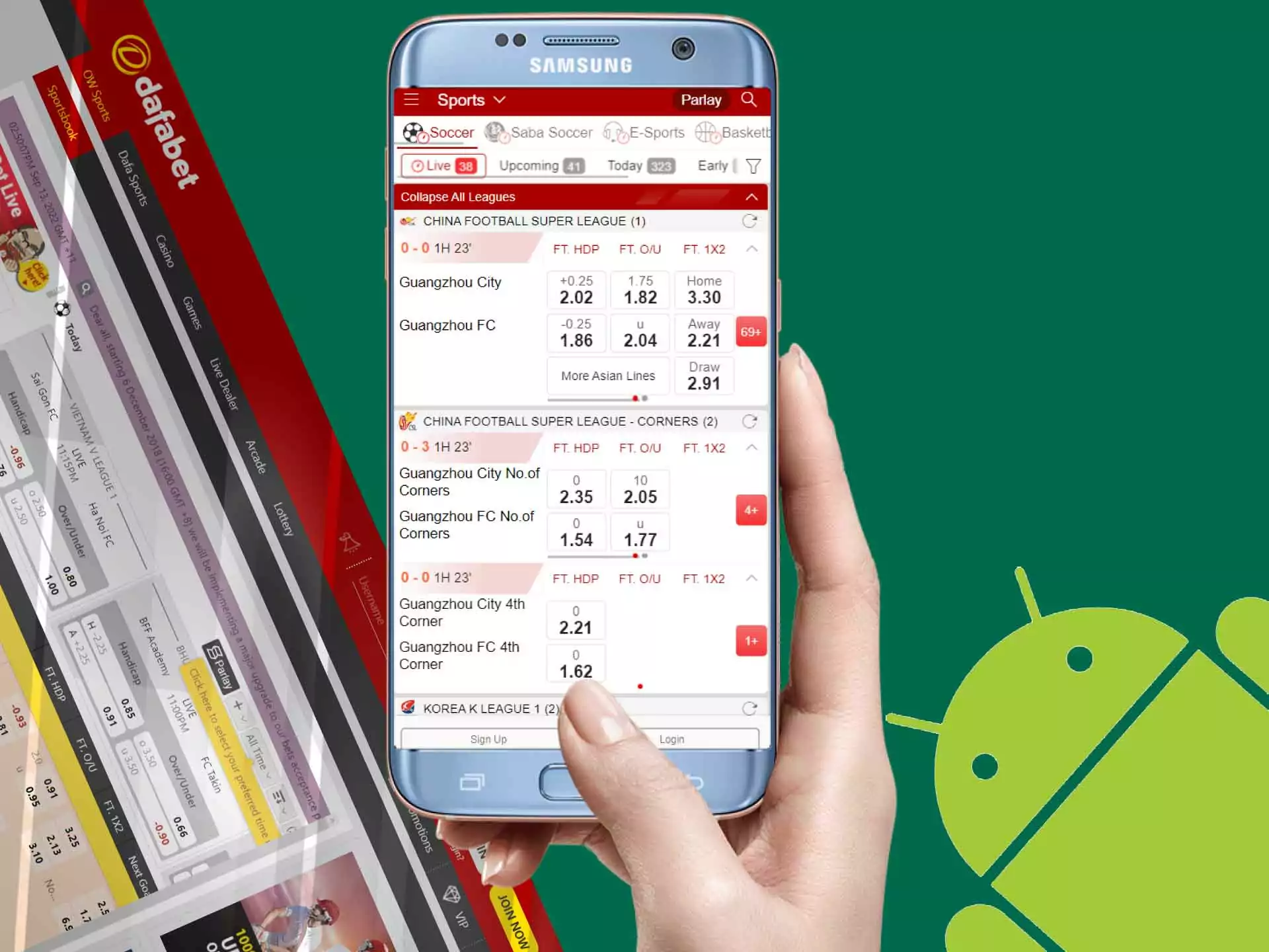 The Dafabet app can operate on any Android devices.