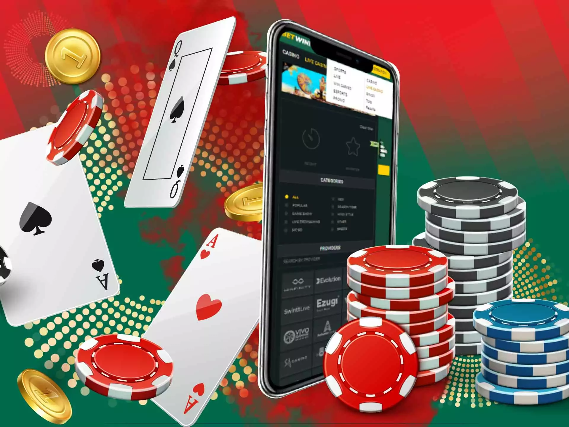 You will find all the favorite casino games in the Betwinner app.