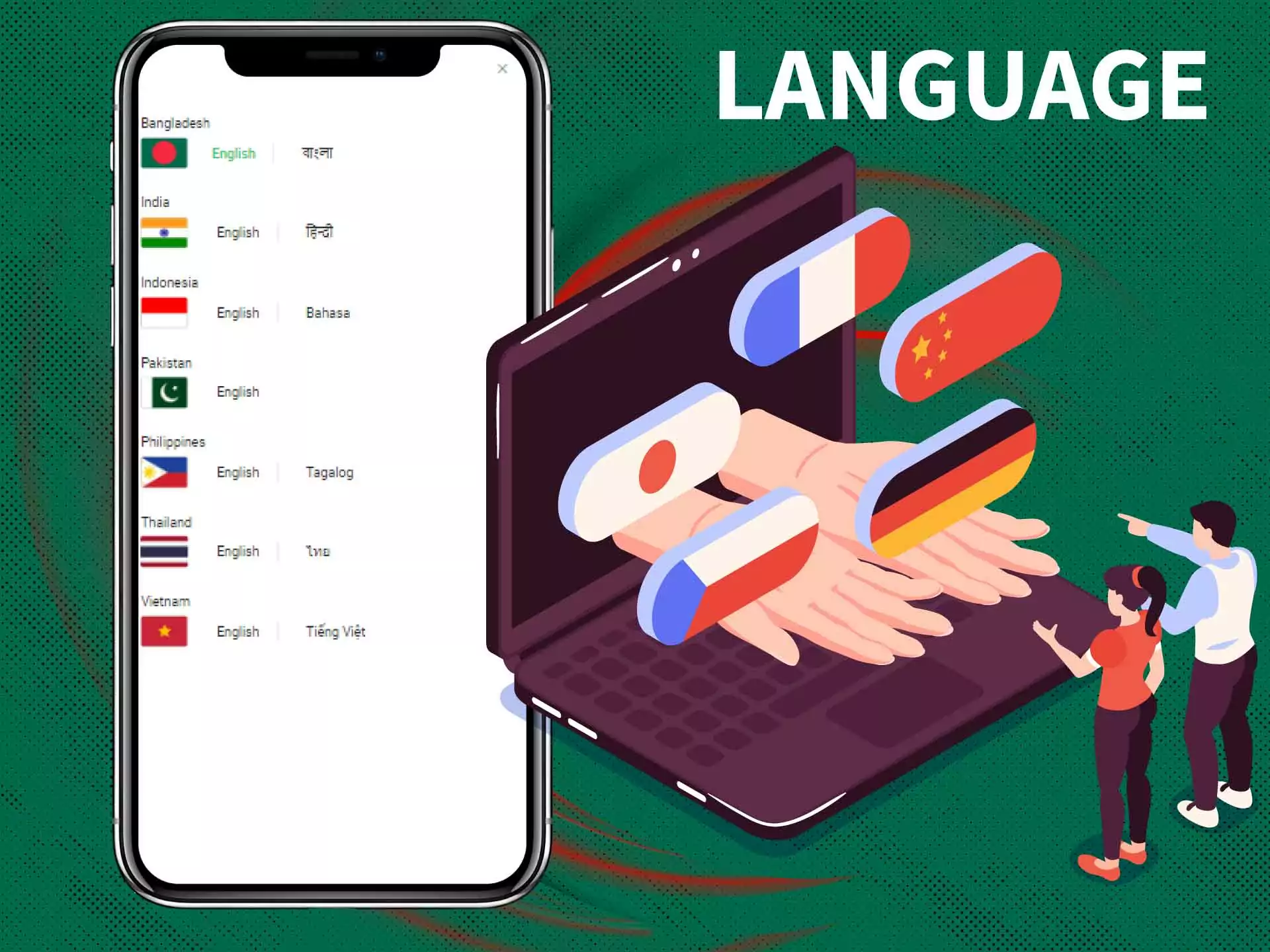 Betvisa supports Bengali and many other languages in its app.