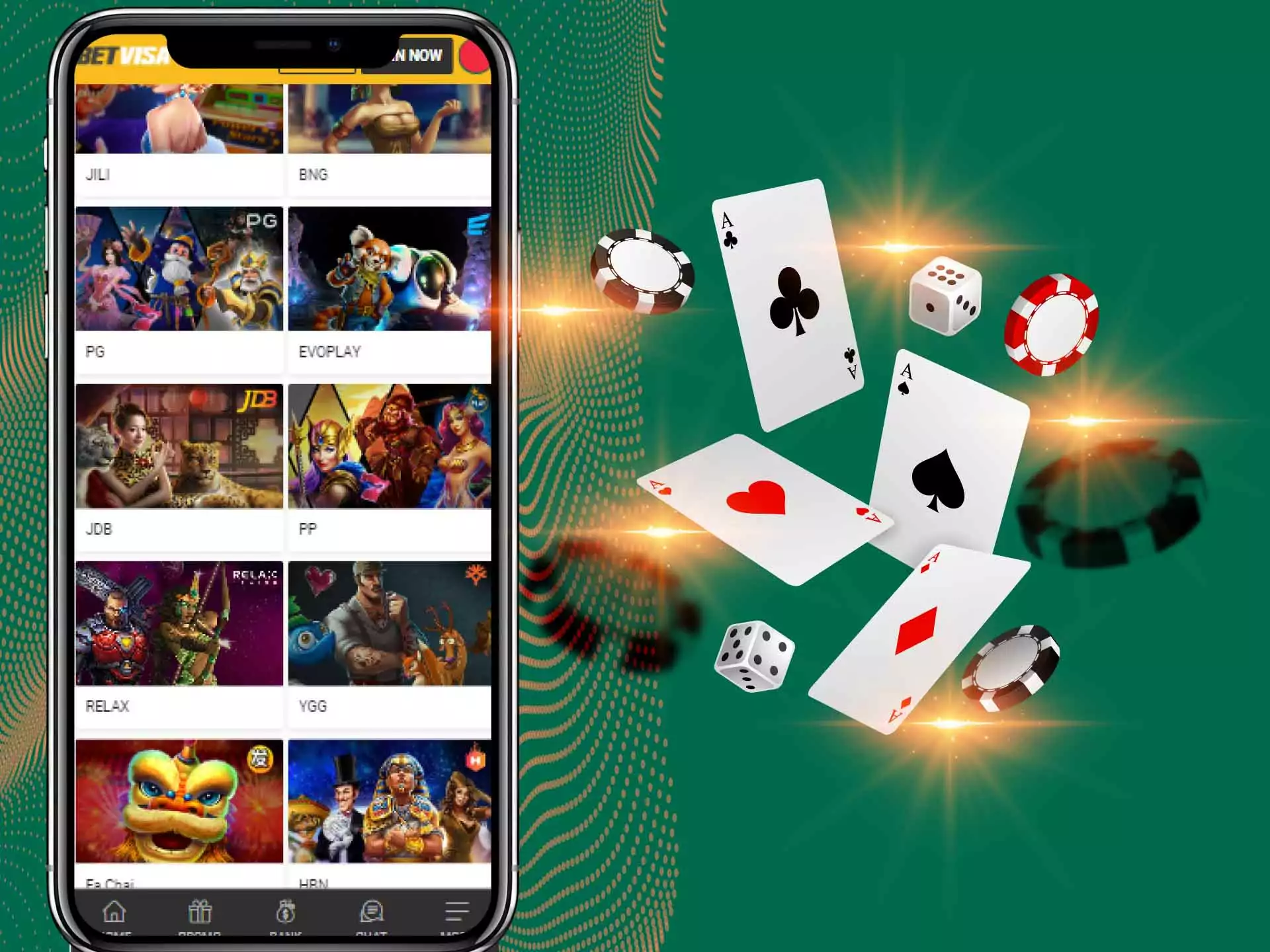 Try to collect 21 points and win the blackjack games.