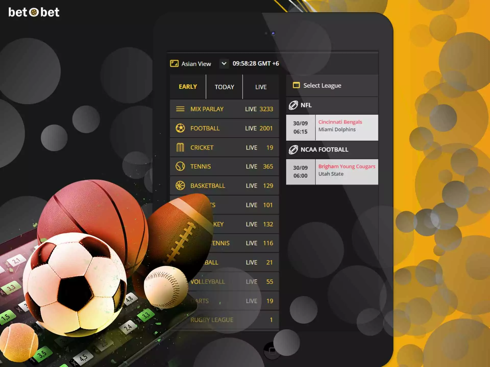 Sign up for BetOBet, top up the account and place a bet.