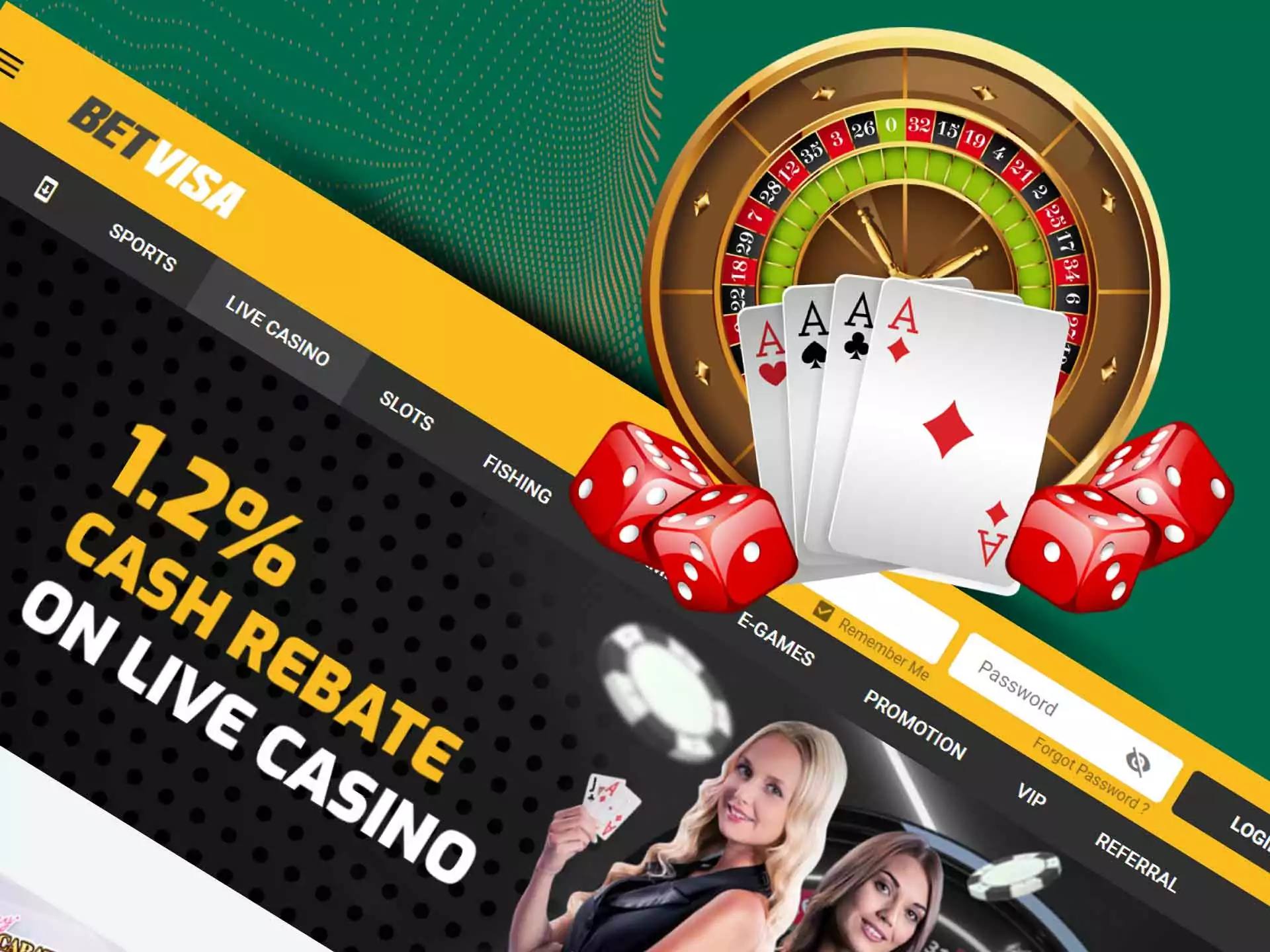 There is also an online casino section at BetVisa.