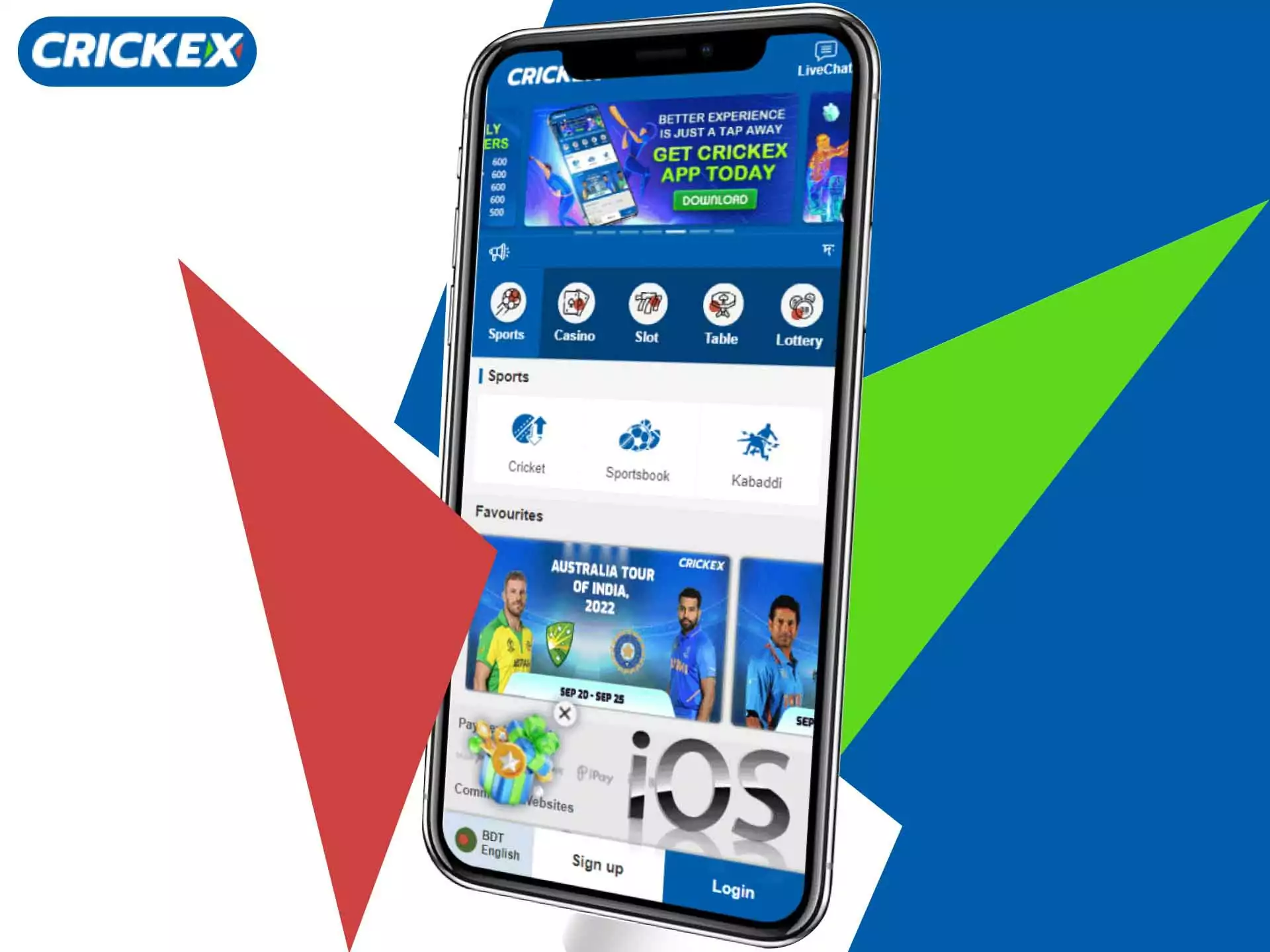 You can download the Crickex app on your iPhone or iPad.