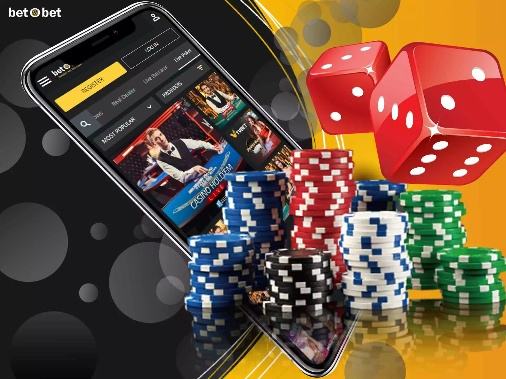 You can also play poker games with real dealers in the BetOBet casino.