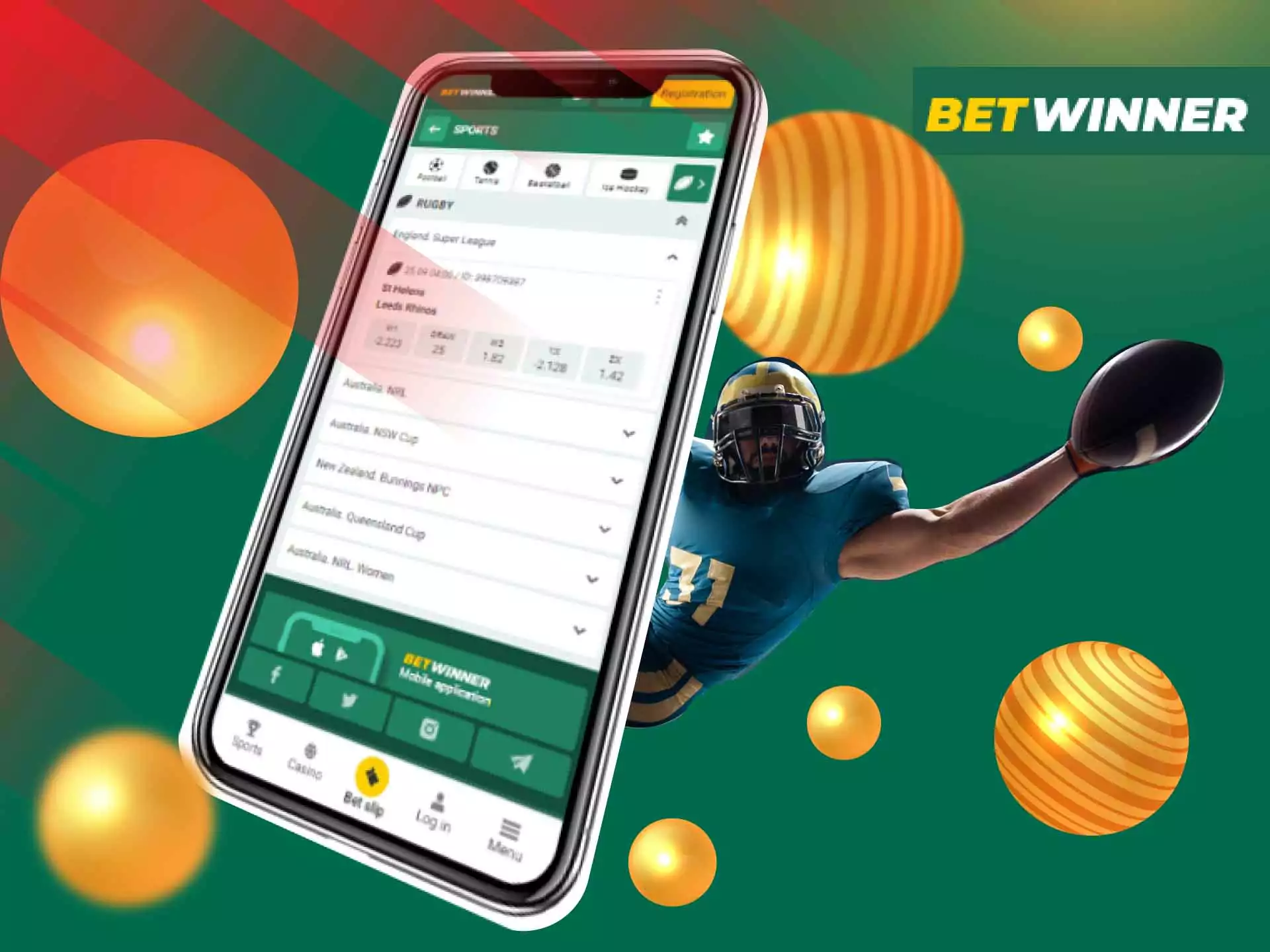Choose a rugby match and place a bet on your team.