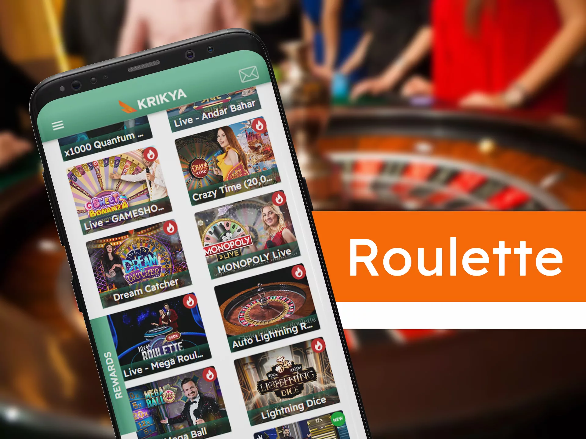 Win big prize with Krikya roulette playing.