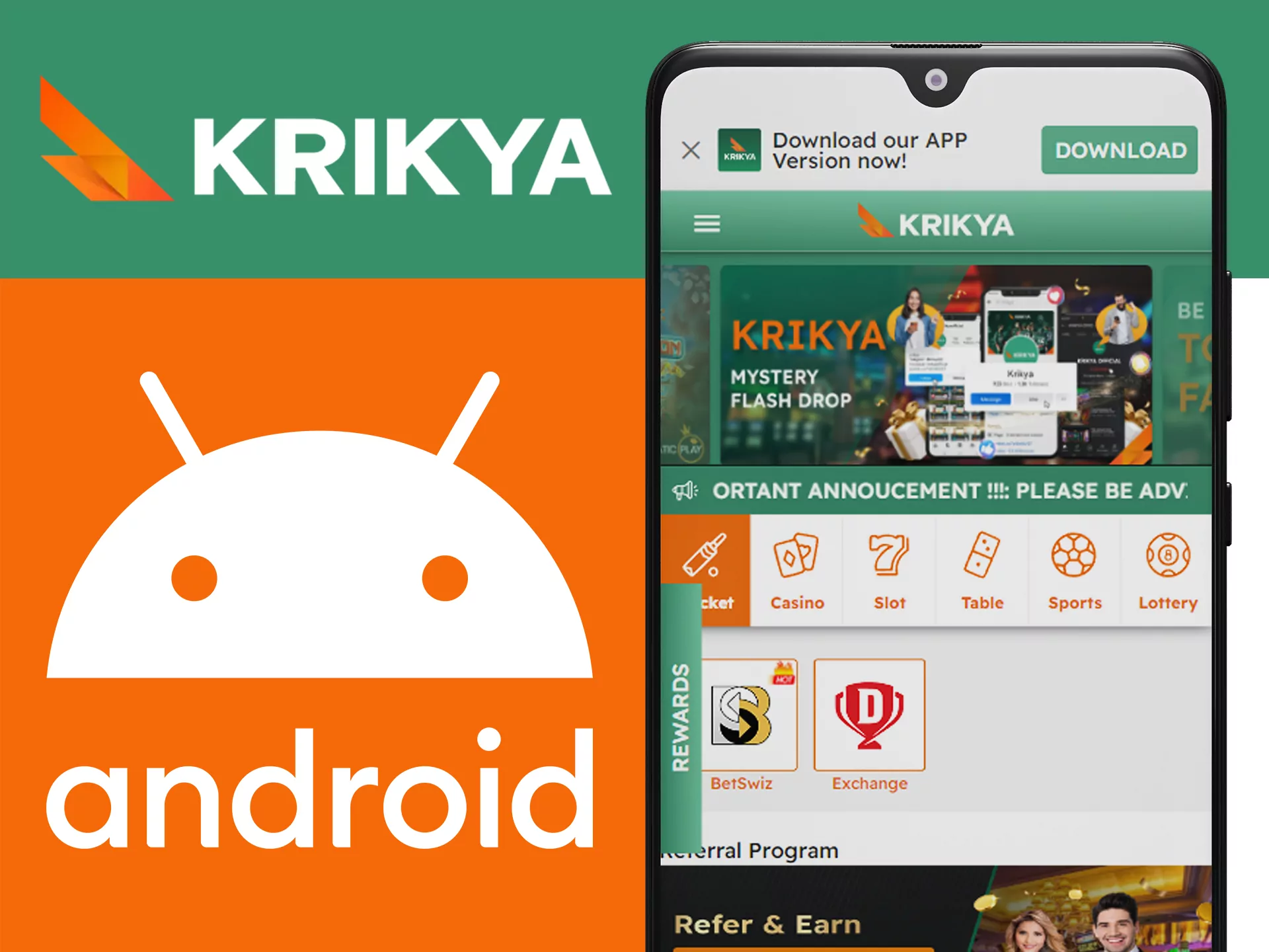 Install Krikya app on all of your Android devices.