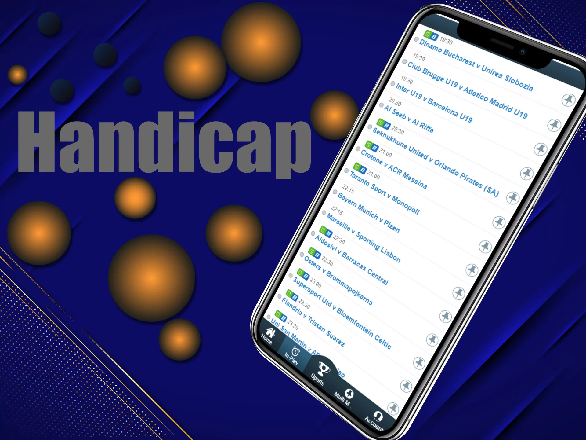If you are an experienced bettor you can easily place handicap bets in the ICCWIN mobile application.