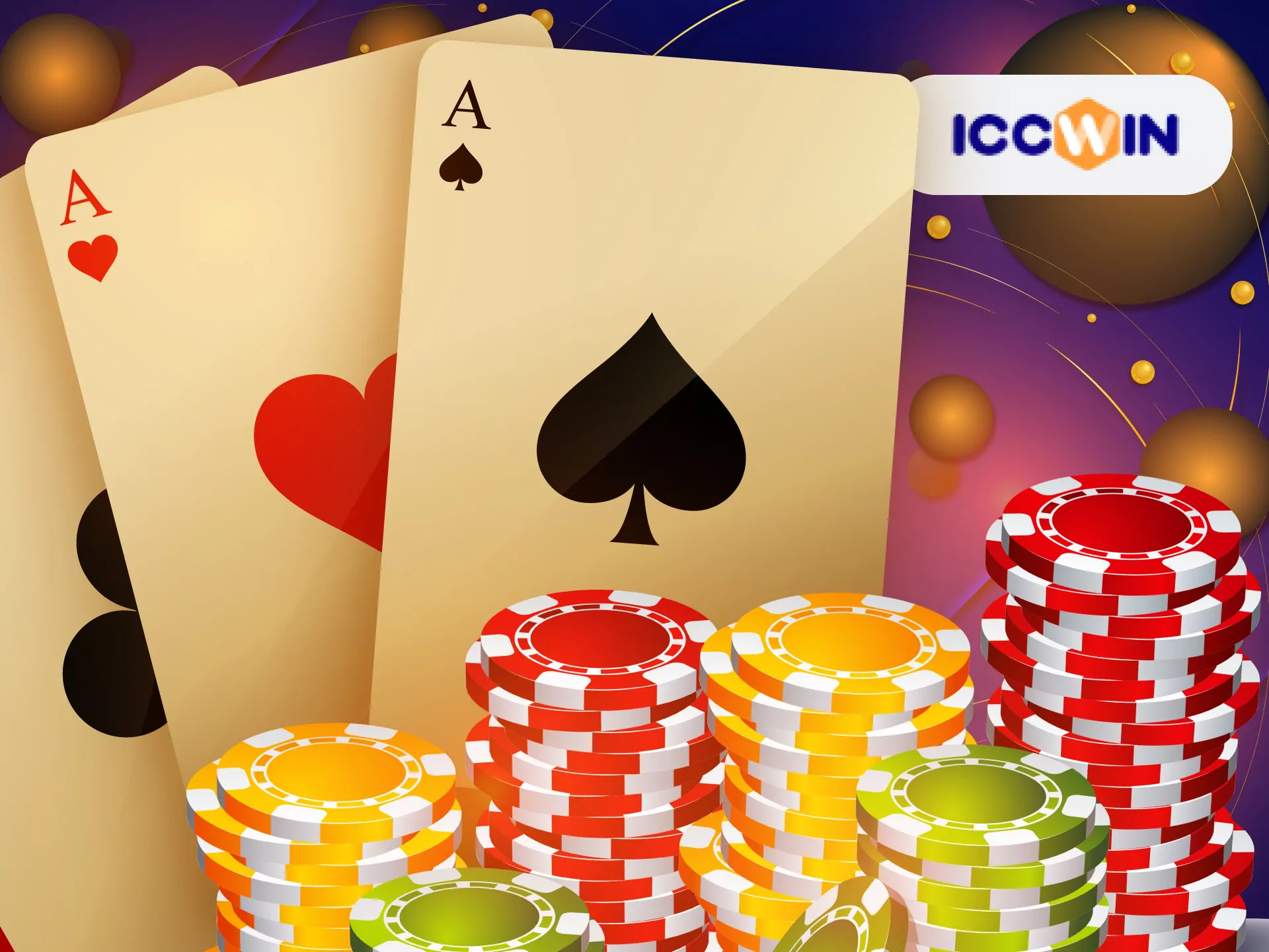 Collect cards with 21 points and win the ICCWIN blackjack game.