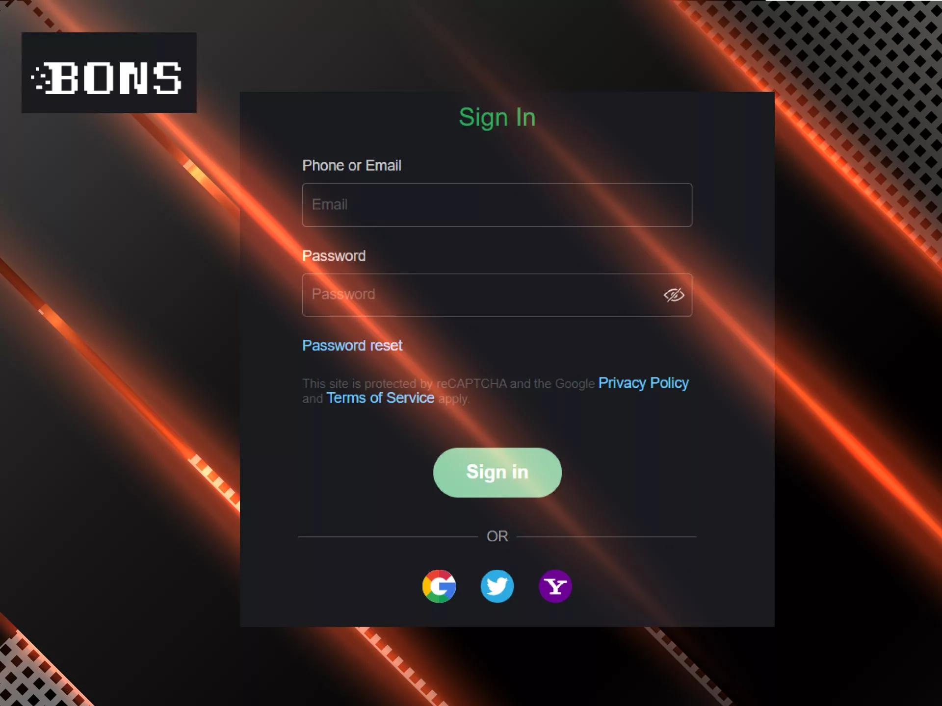 Sign up for Bons and start betting.