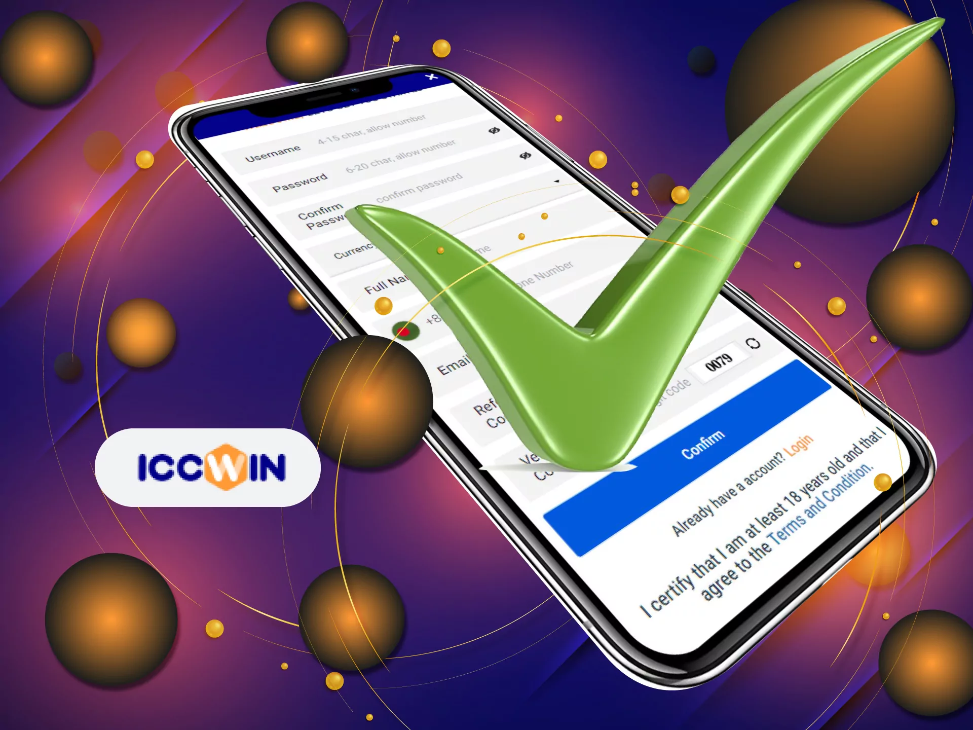 Verify your account to withdraw money from ICCWIN.