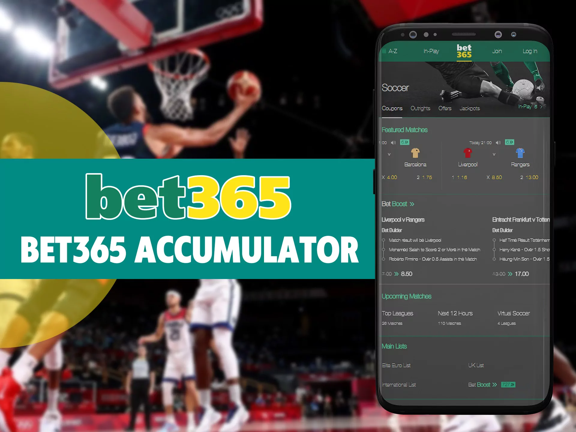 Make multiple bets on sports with Bet365.
