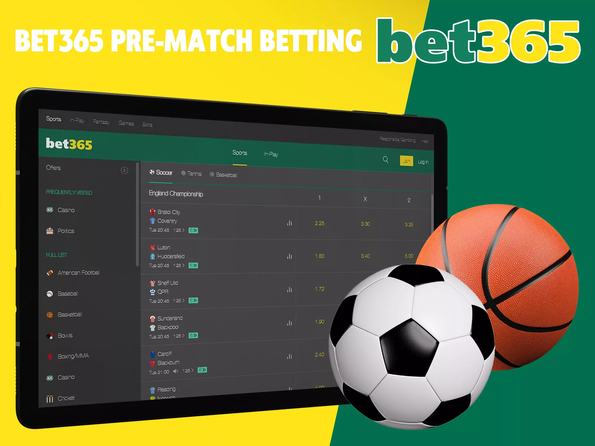 Bet and wait for result with Bet365.
