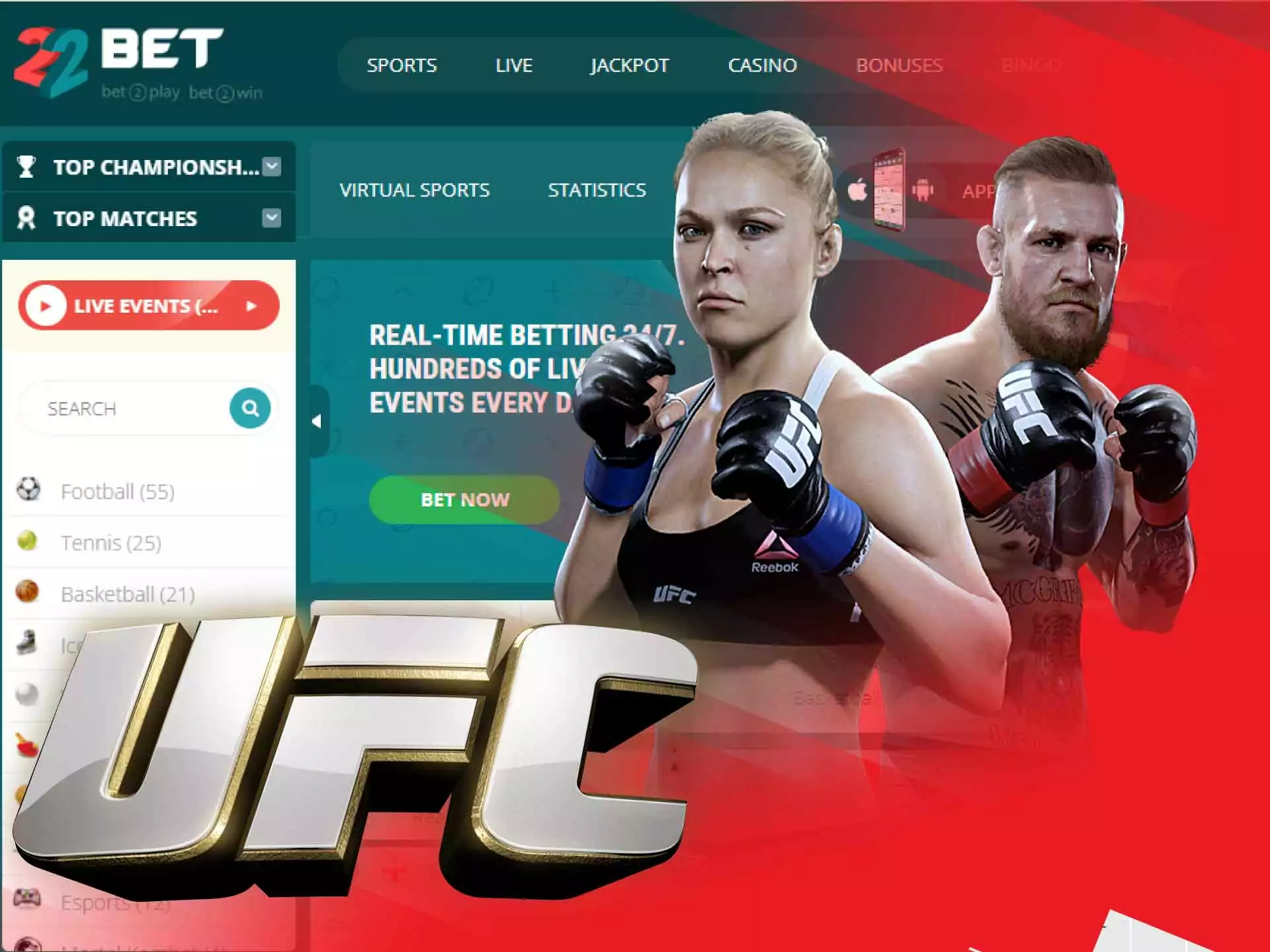Choose your favorite UFC fighter and place bet on his win.