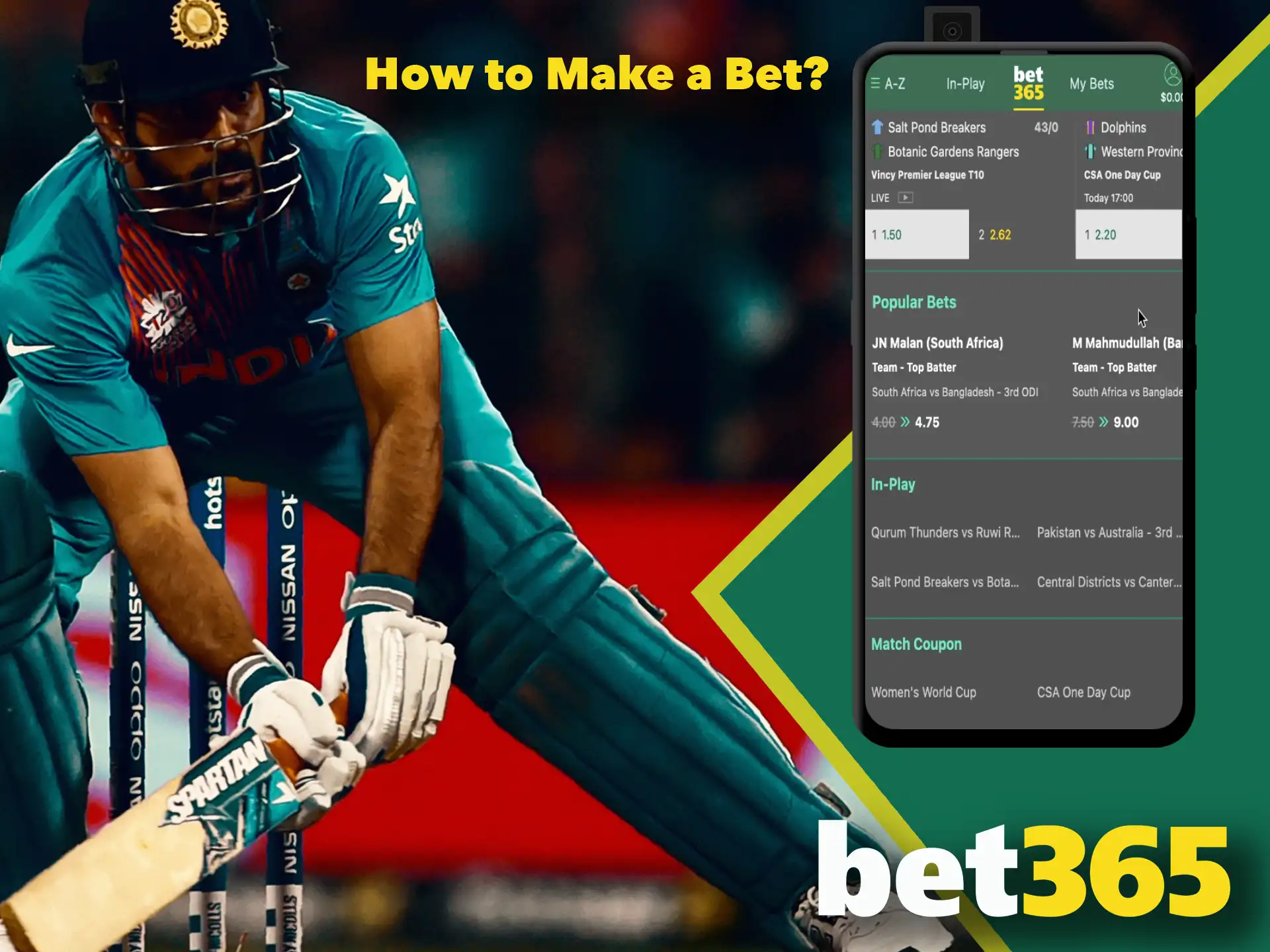 Our instruction will help you place a bet at Bet365 app.
