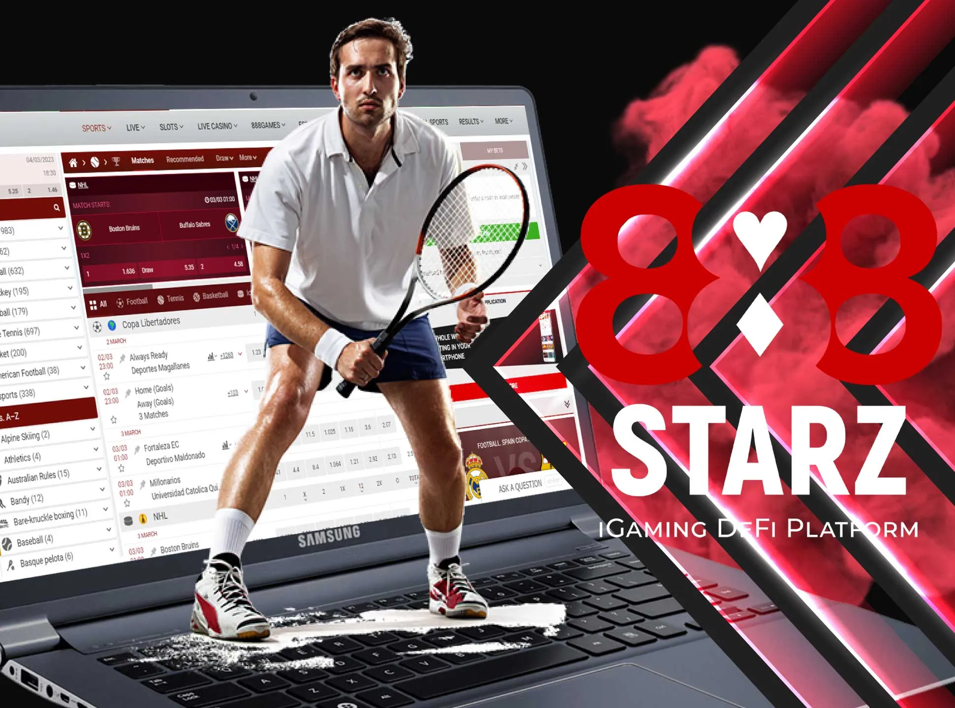 There are lots of various tennis matches to bet on at 88starz.