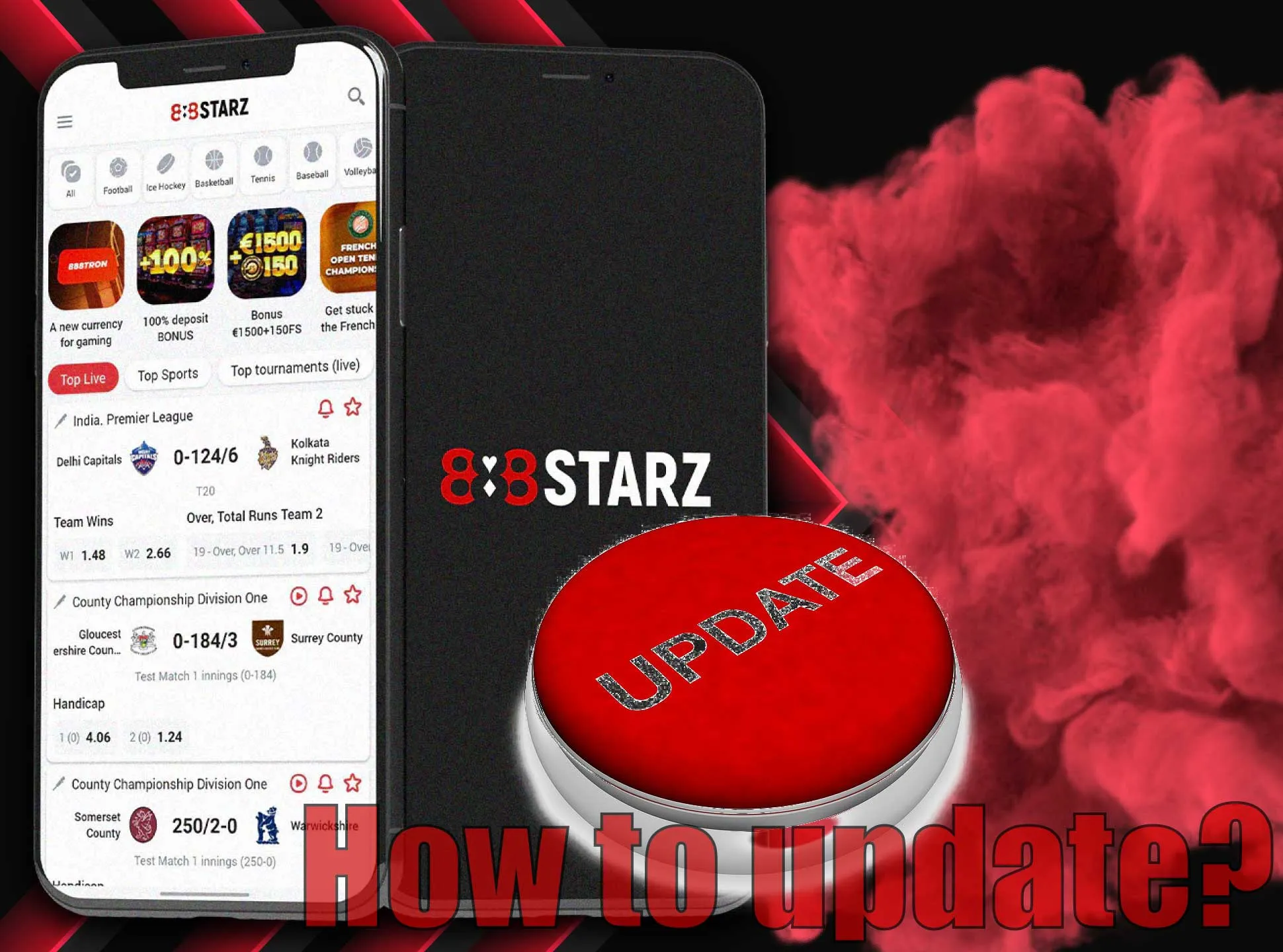Update the 888starz app to get an actual version.