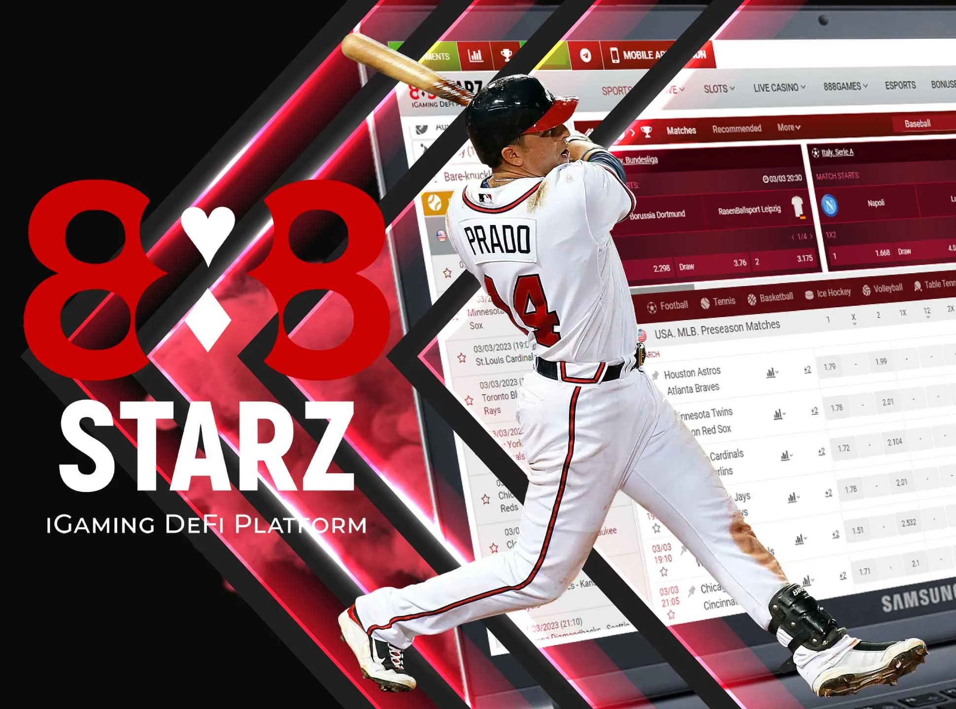 Baseball competitions are pesented in the 888starz sportsook.