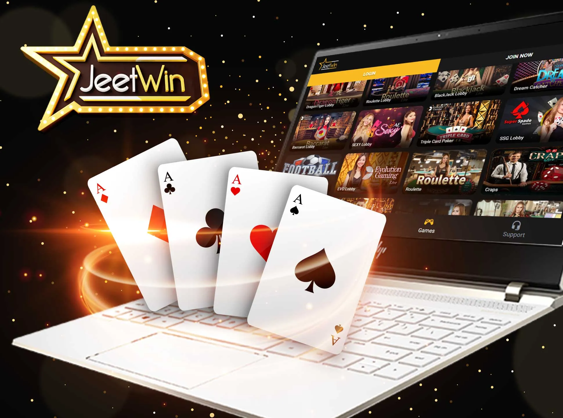 Jeetwin live casino allows playing games against the real dealer.