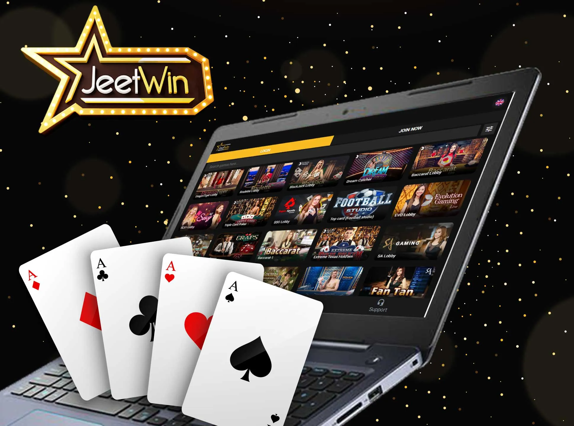 Jeetwin casino has all the popular casino games such as slots, poker, blackjack and other.